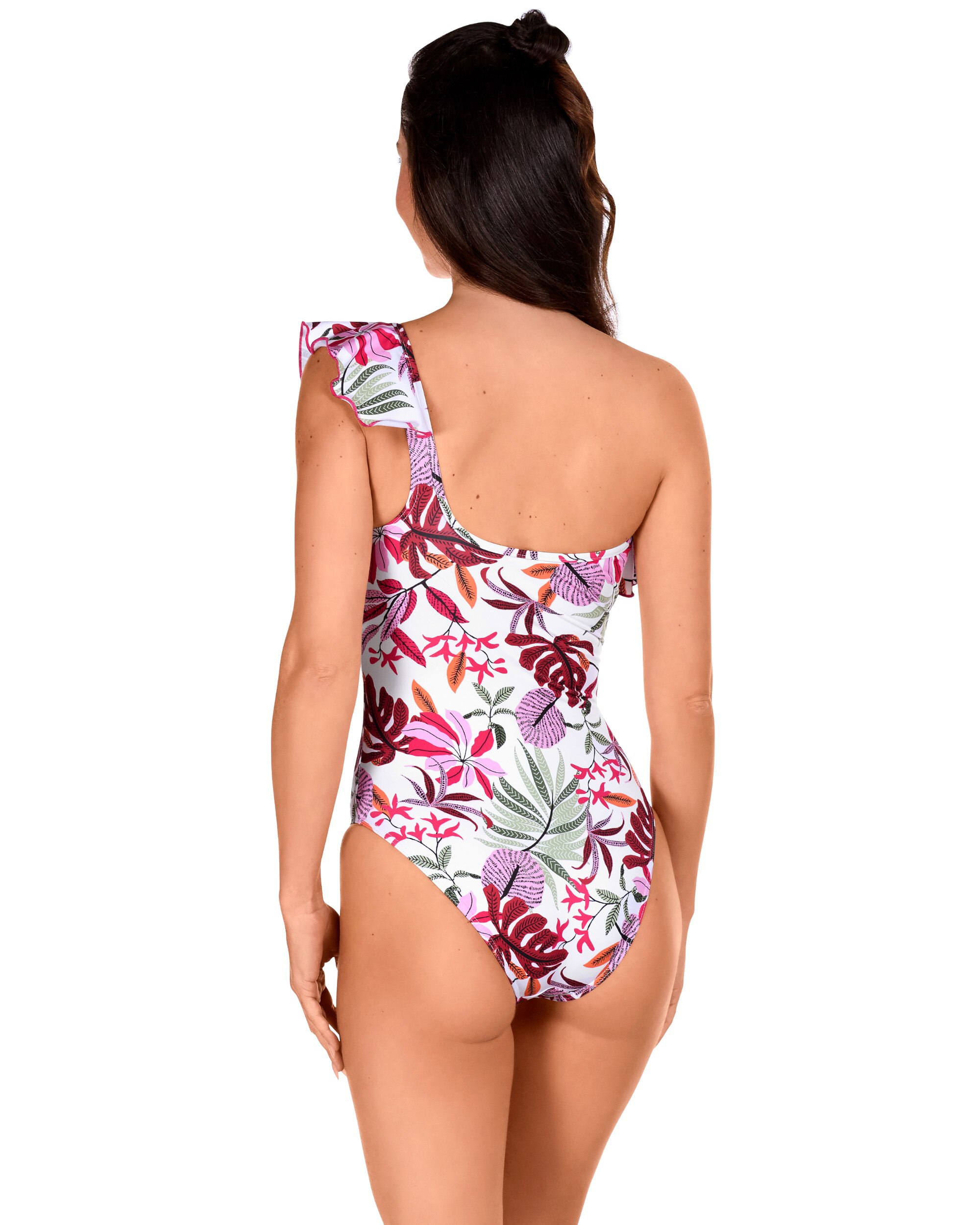 Fato de Banho Assimétrico com Folho e Estampado Floral Multicolor-2