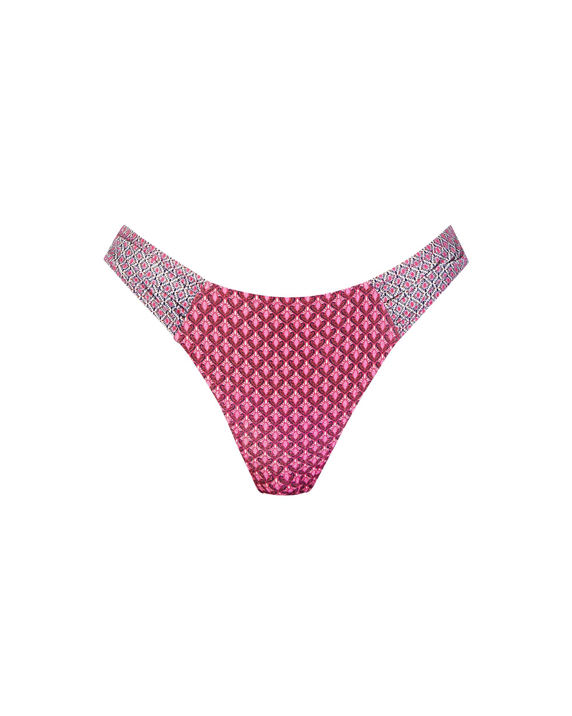 Cueca de Biquíni Brasileira de Corte Gaivota com Estampado Geométrico Multicolor-3