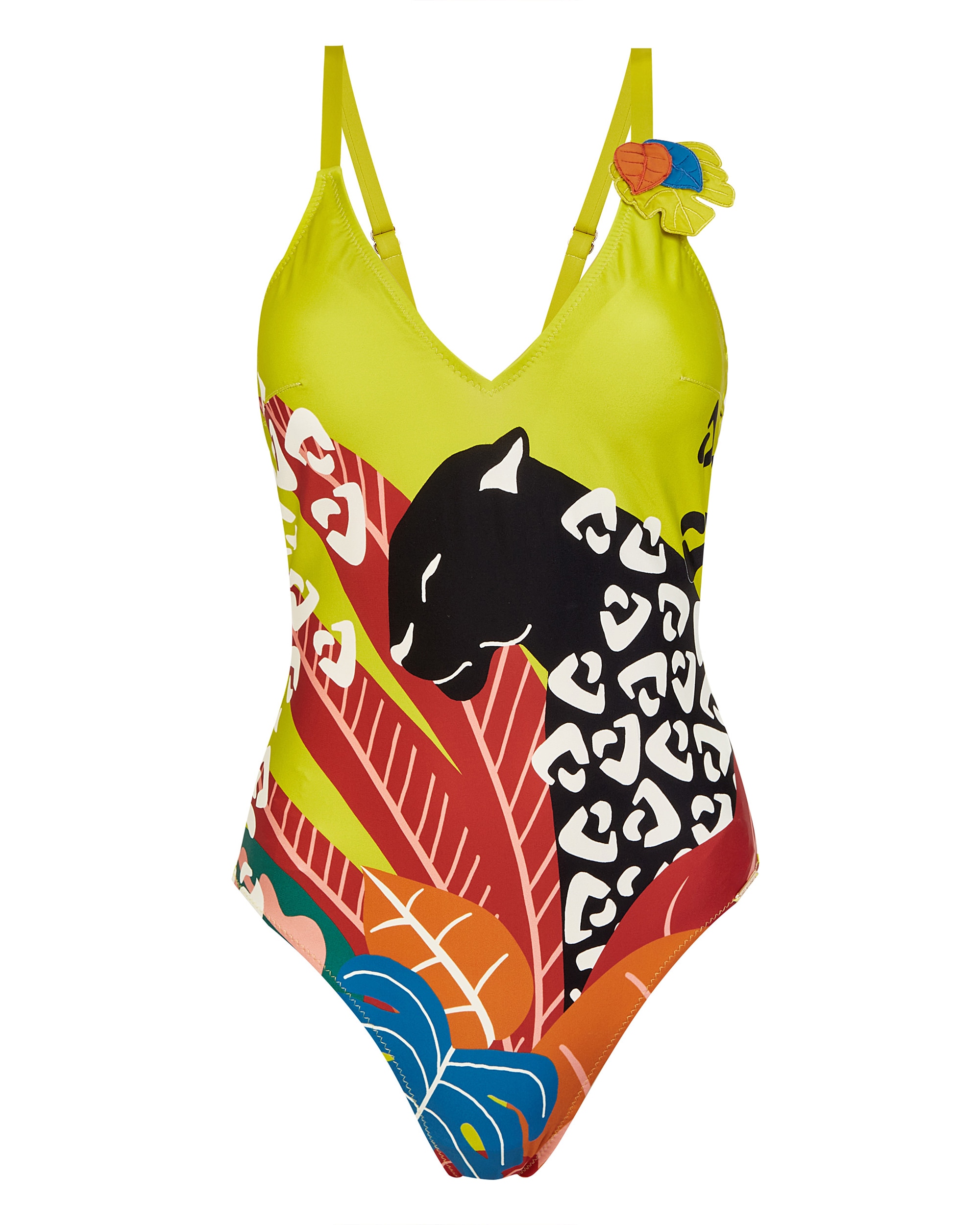Fato de Banho da Coleção Passarela de Alças Reguláveis e Estampado Multicolor de Inspiração Africana Contemporânea Multicolor-3