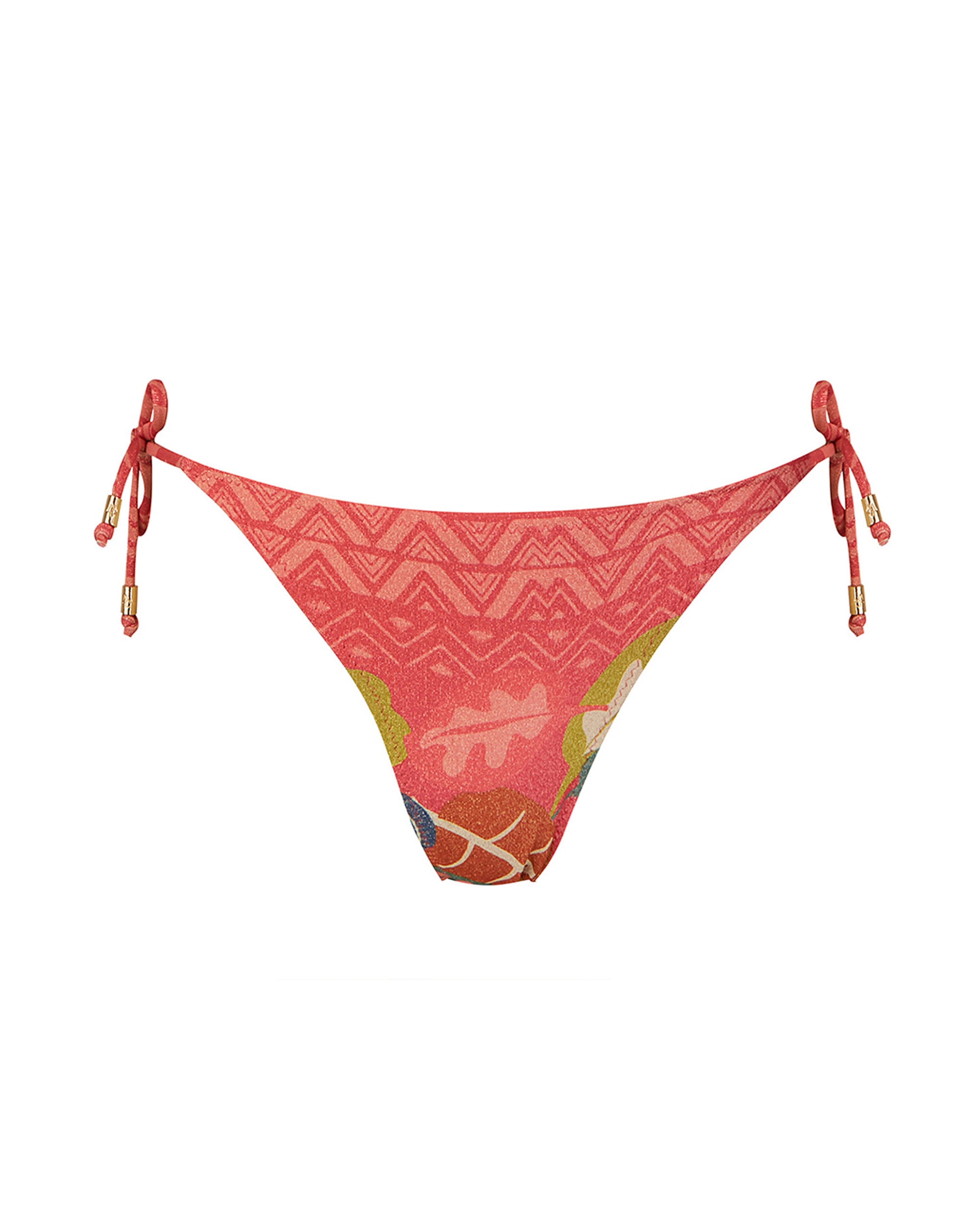 Cueca de Biquíni da Coleção Passarela com Laço e Estampado Congo com Lurex Multicolor-3