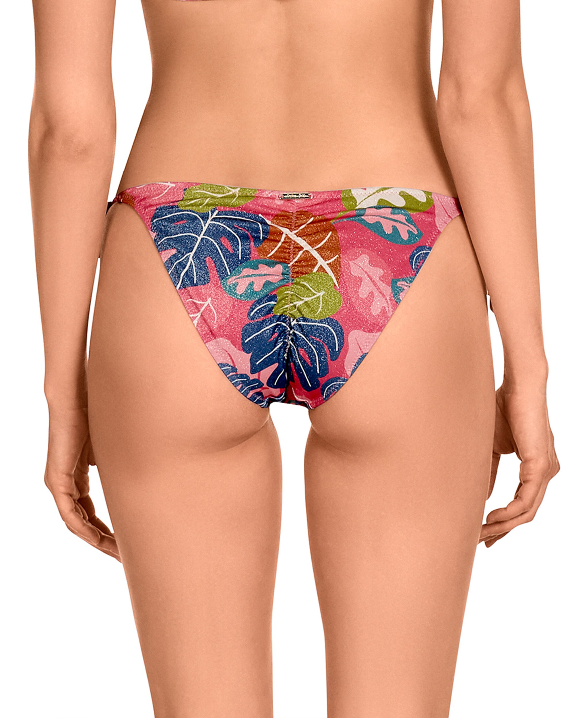 Cueca de Biquíni da Coleção Passarela com Laço e Estampado Congo com Lurex Multicolor-2