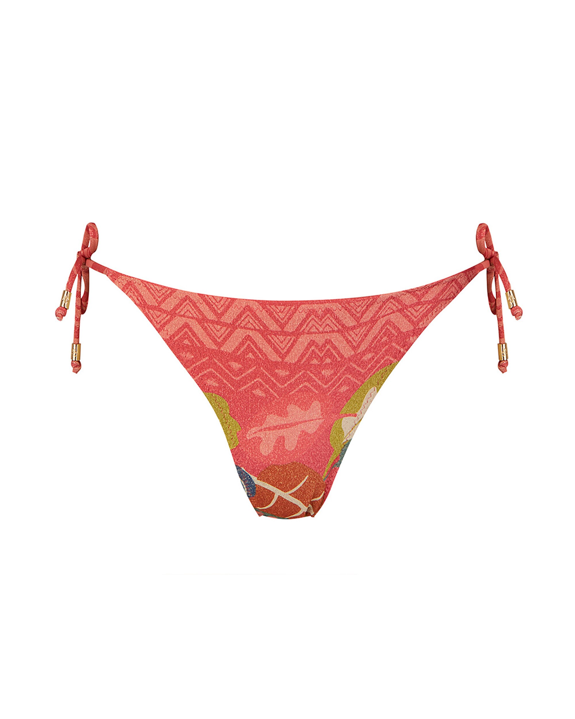 Cueca de Biquíni da Coleção Passarela com Laço e Estampado Congo com Lurex Multicolor-3
