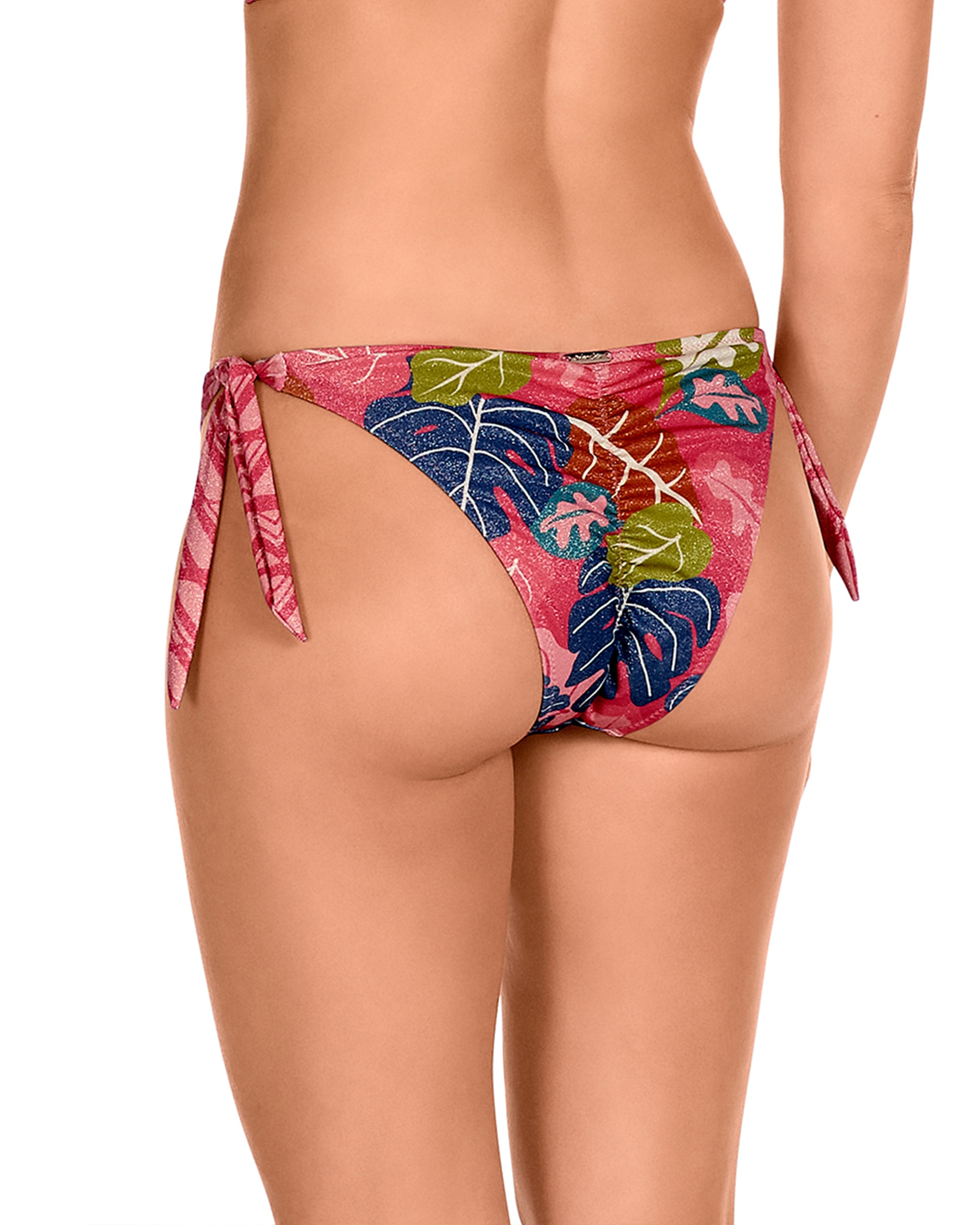 Cueca de Biquíni da Coleção Passarela com Laço nas Laterais e Estampado Congo com Lurex Multicolor-2