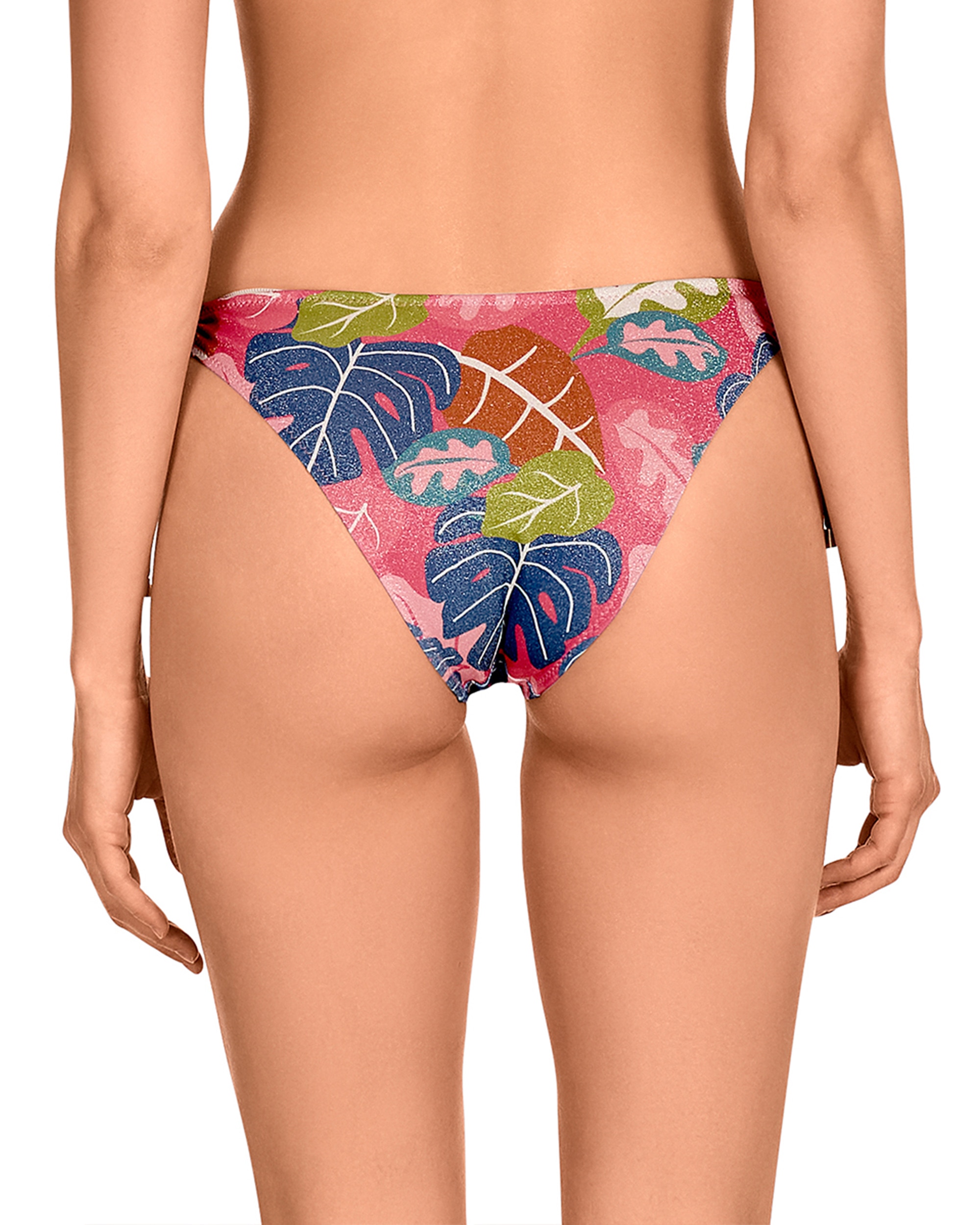 Cueca de Biquíni com Laços Ajustáveis Laterais e Estampado Congo com Lurex Multicolor-2