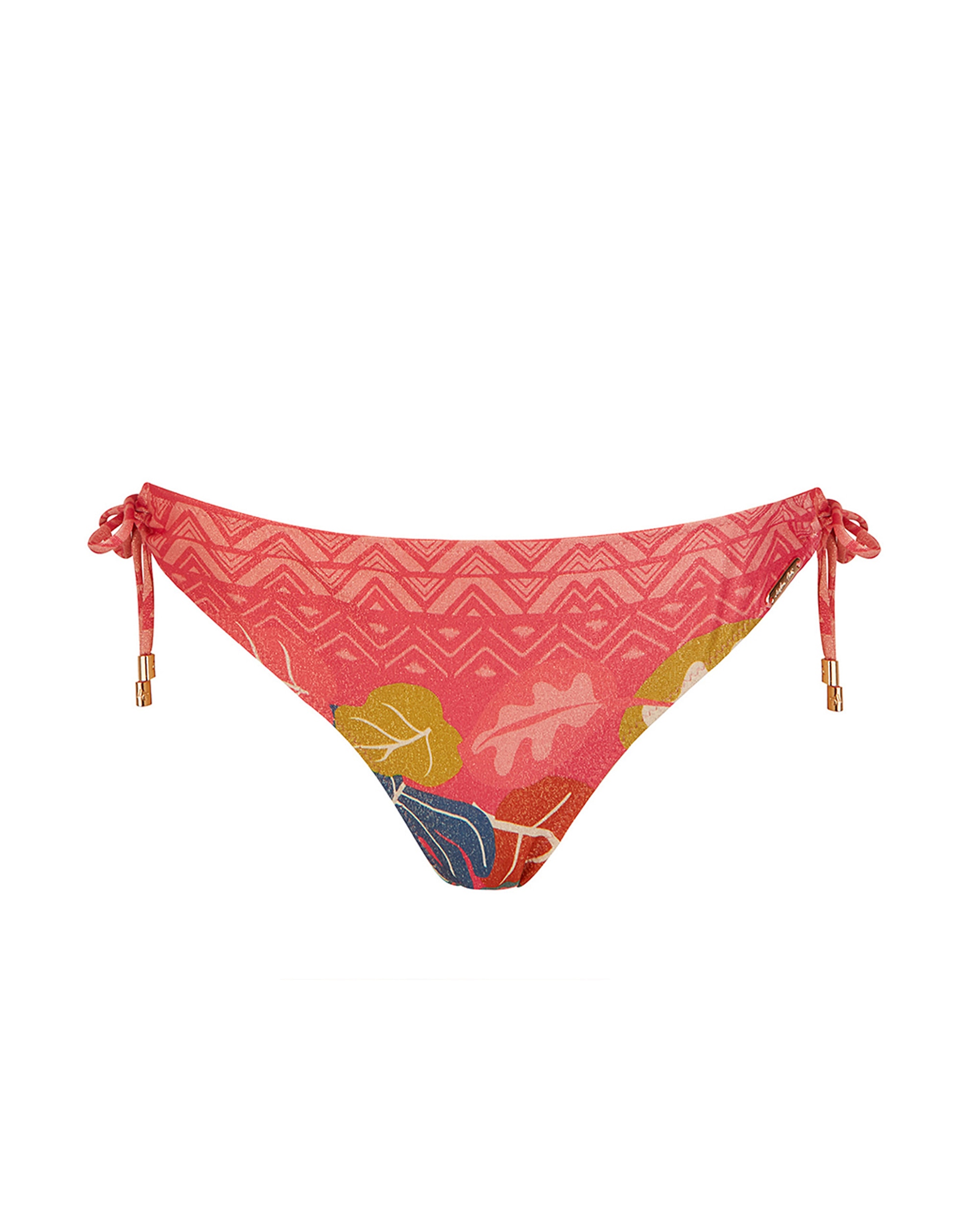 Cueca de Biquíni com Laços Ajustáveis Laterais e Estampado Congo com Lurex Multicolor-3