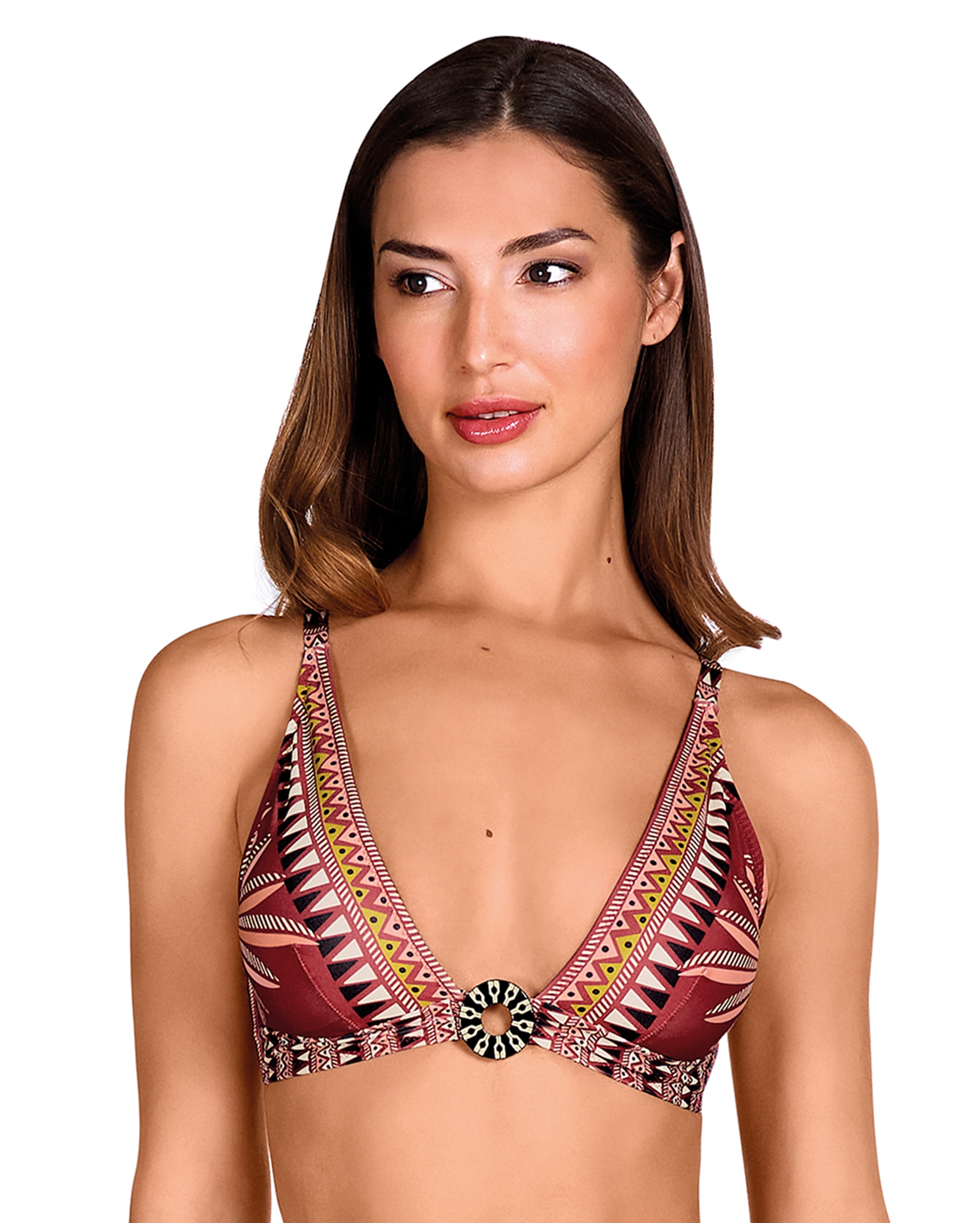 Top de Biquíni com Alças para Atar ao Pescoço ou as Costas e Estampado Ankara Multicolor-1