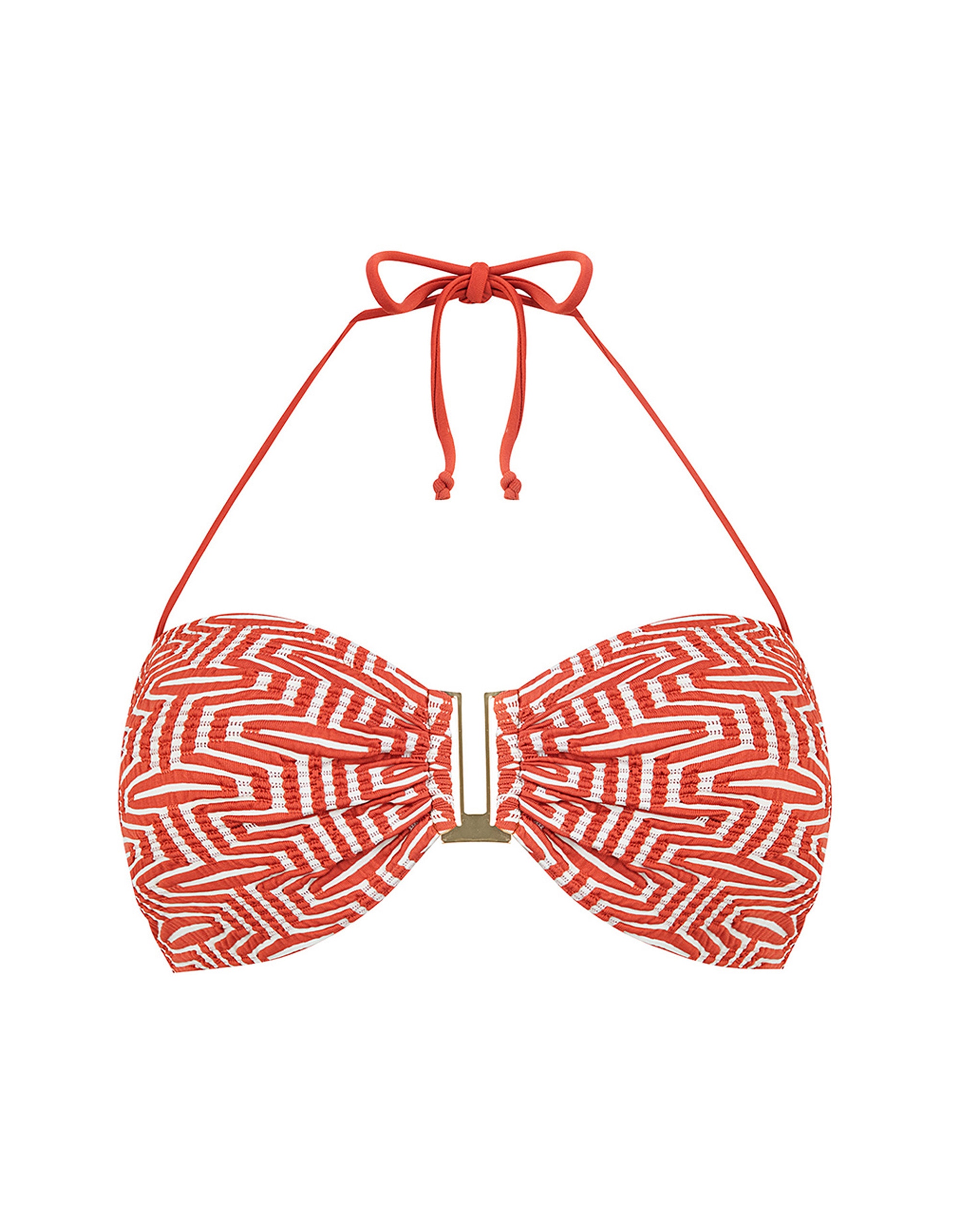 Top de Biquíni da Coleção Class com Opção de Atar ao Pescoço e Estampado Tanger Laranja-vulcânico-3