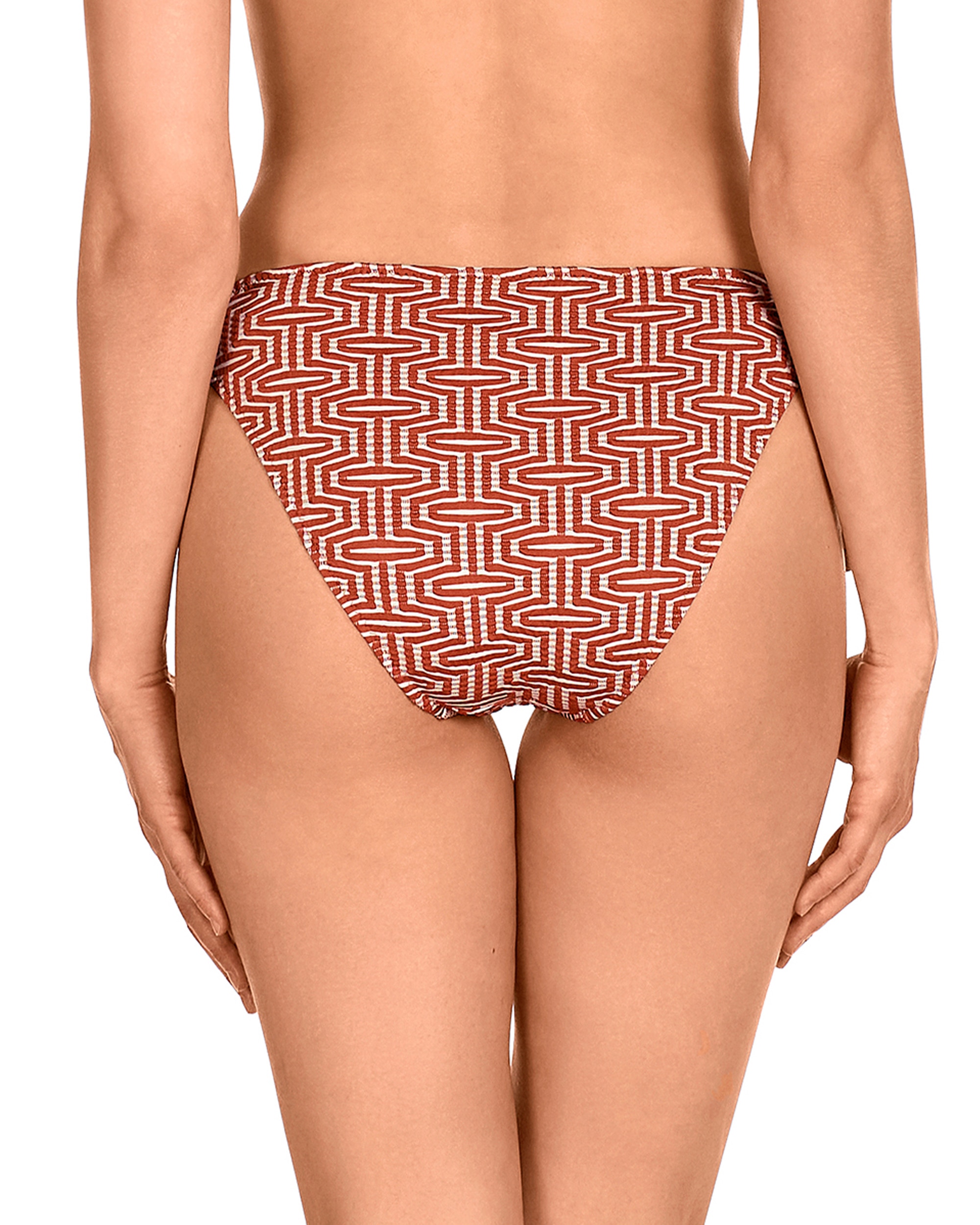 Cueca de Biquíni da Coleção Class com Laços para Ajustar a Medida e Estampado Tanger Laranja-vulcânico-2