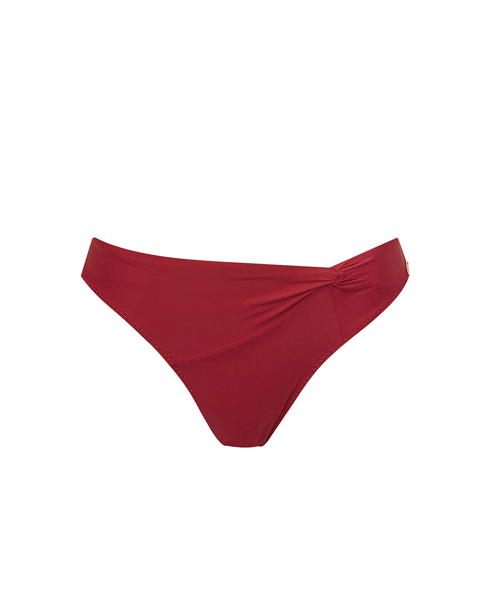 Cueca de Biquíni da Coleção Passarela com Drapeado e Estampado Brilhante em Telha Telha-3