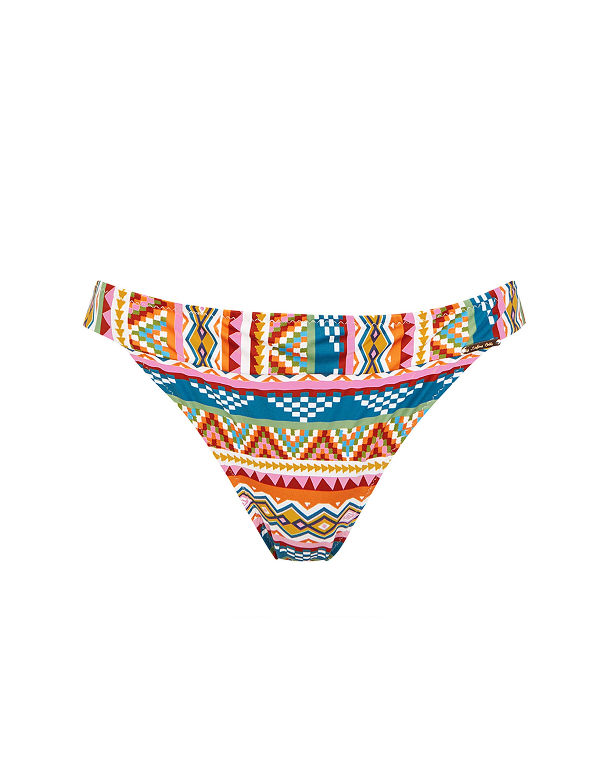 Cueca de Biquíni da Coleção Class com Estampado Geométrico Multicolor Multicolor-3