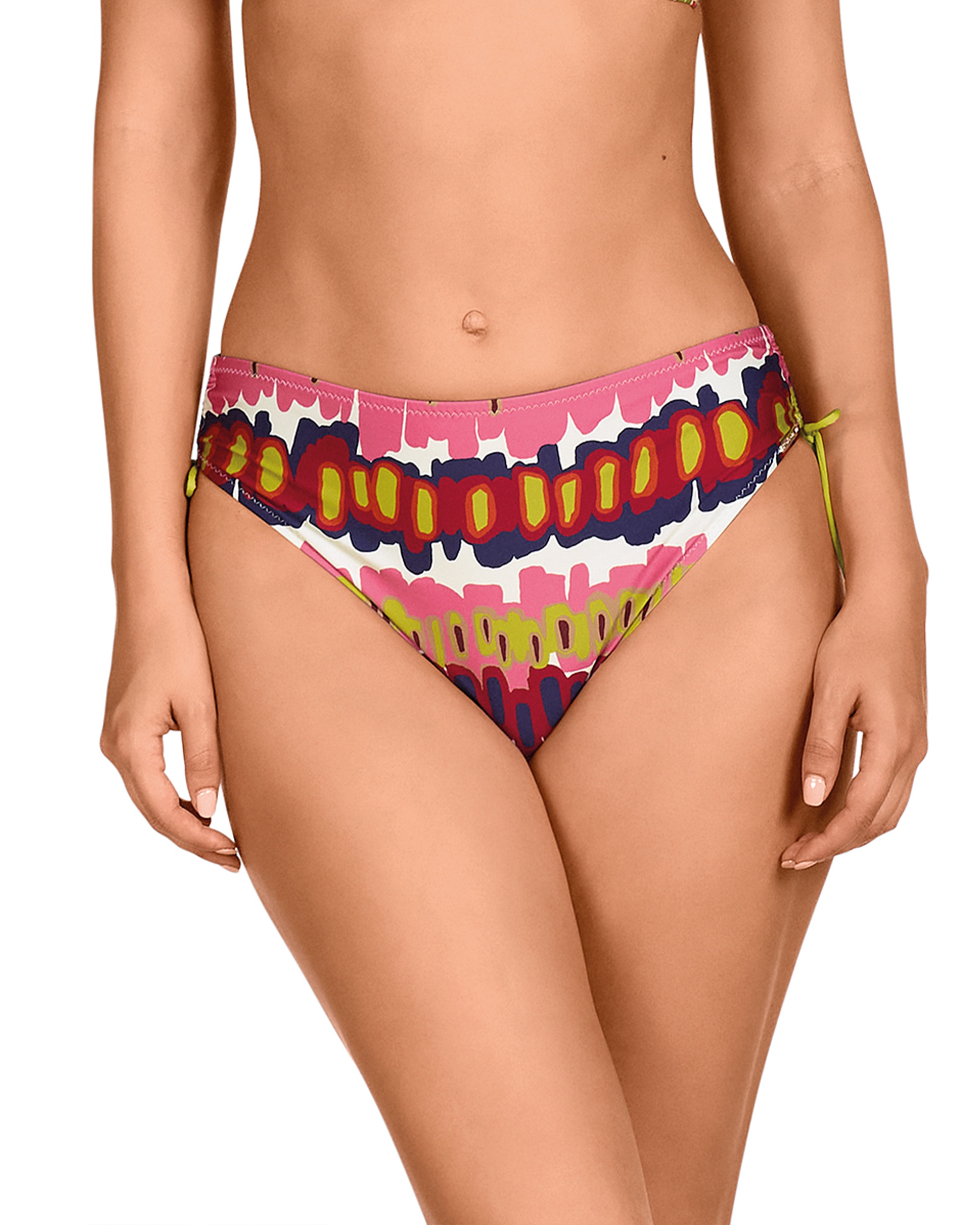 Imagem 0 de Cueca de Biquíni de Altura Média com Laços Ajustáveis nas Laterais e Estampado Abstrato