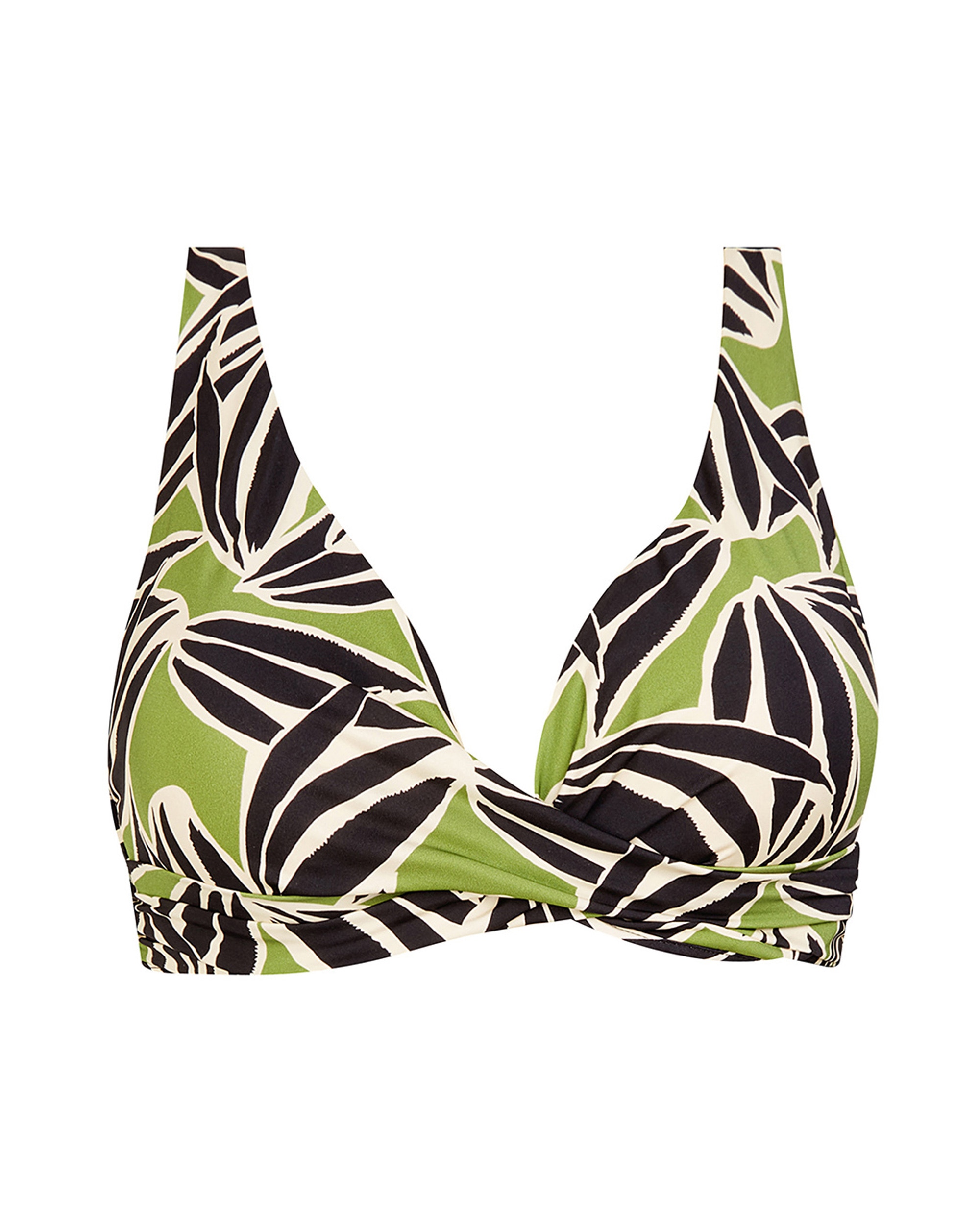 Top de Biquíni Halter Atado ao Pescoço e Estampado Folhas Multicolor-3