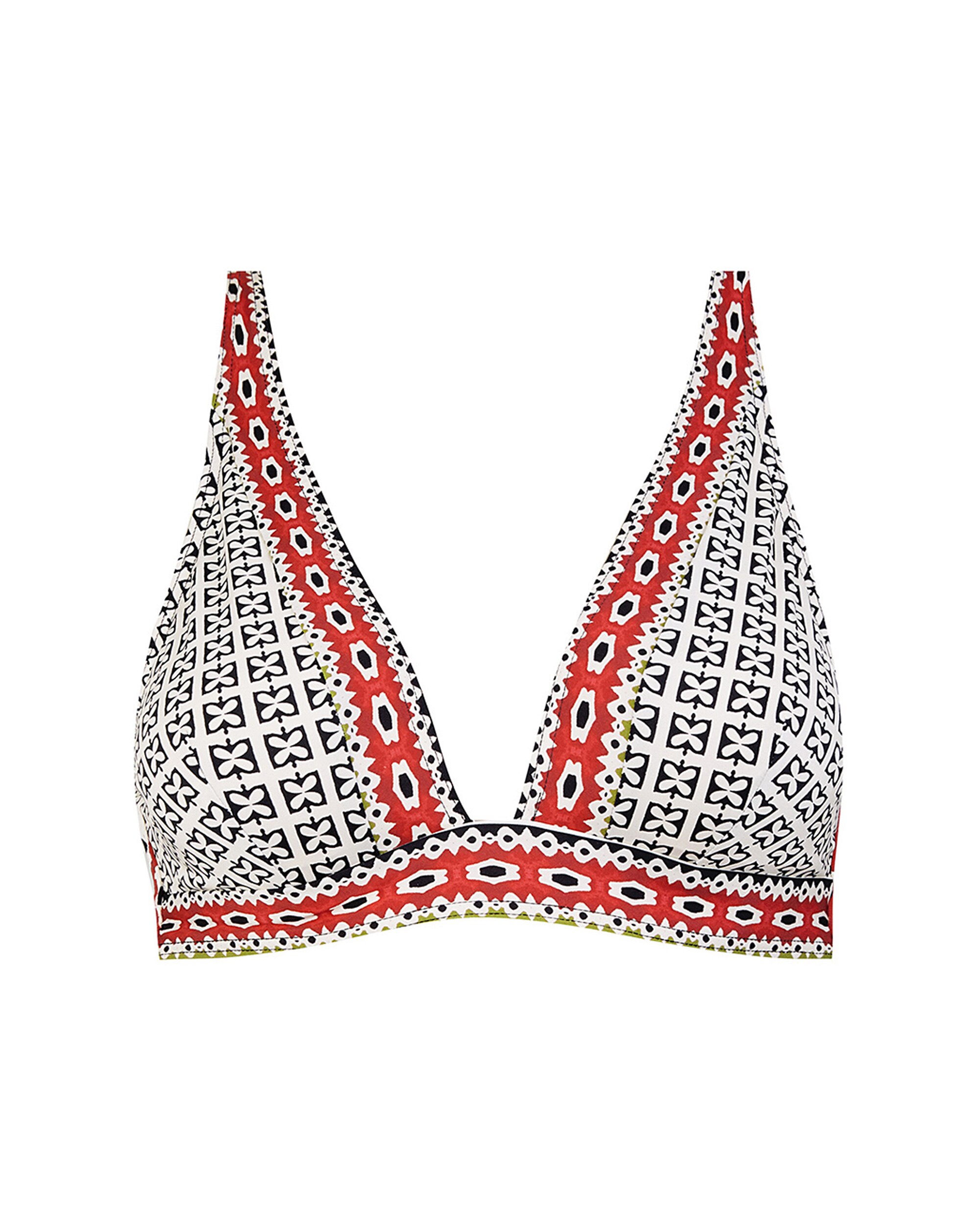 Top de Biquíni Halter Atado ao Pescoço e Estampado Geométrico Multicolor-3