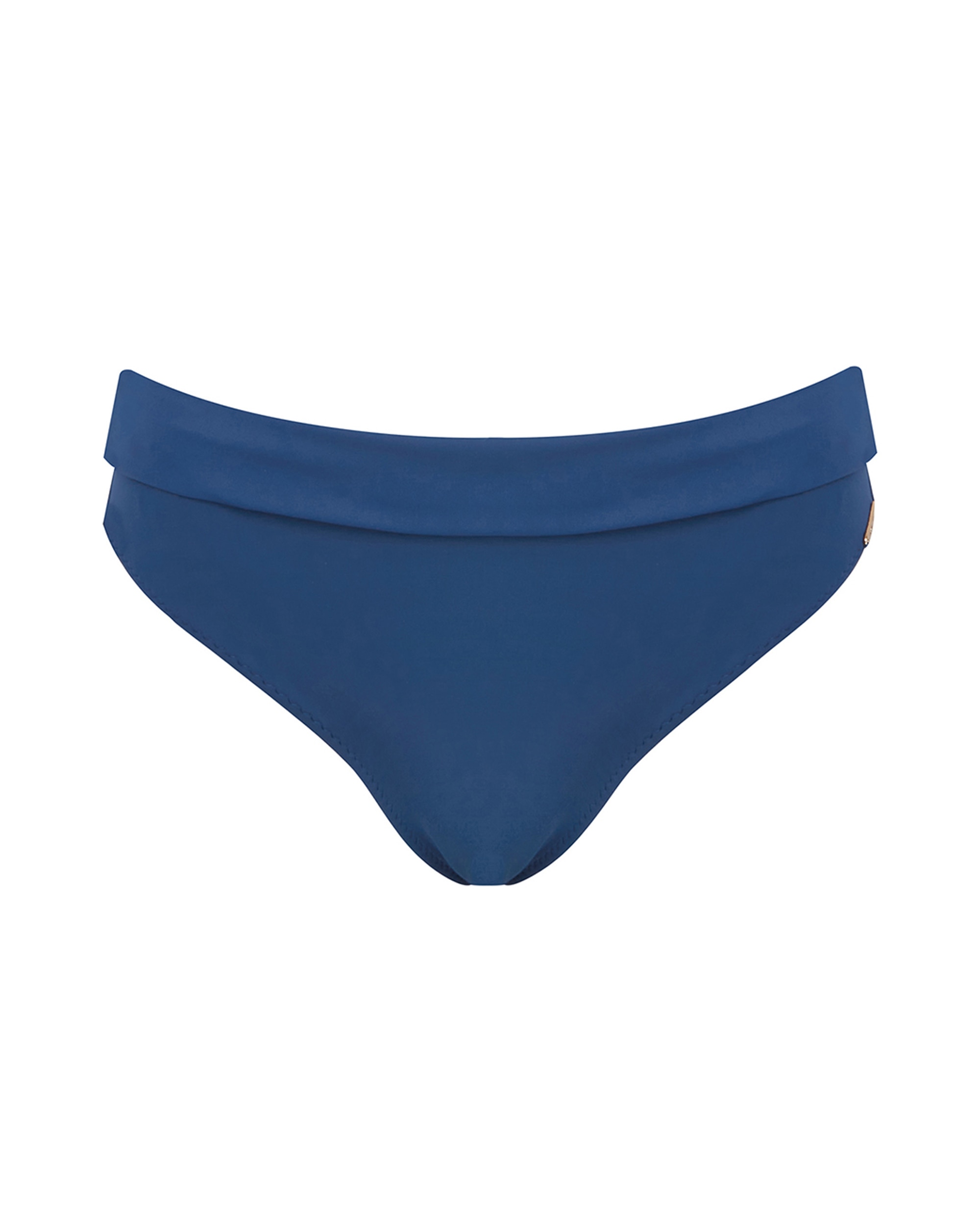 Cueca de Biquíni de Altura Média com Tira de Dupla Altura em Azul Azul-3