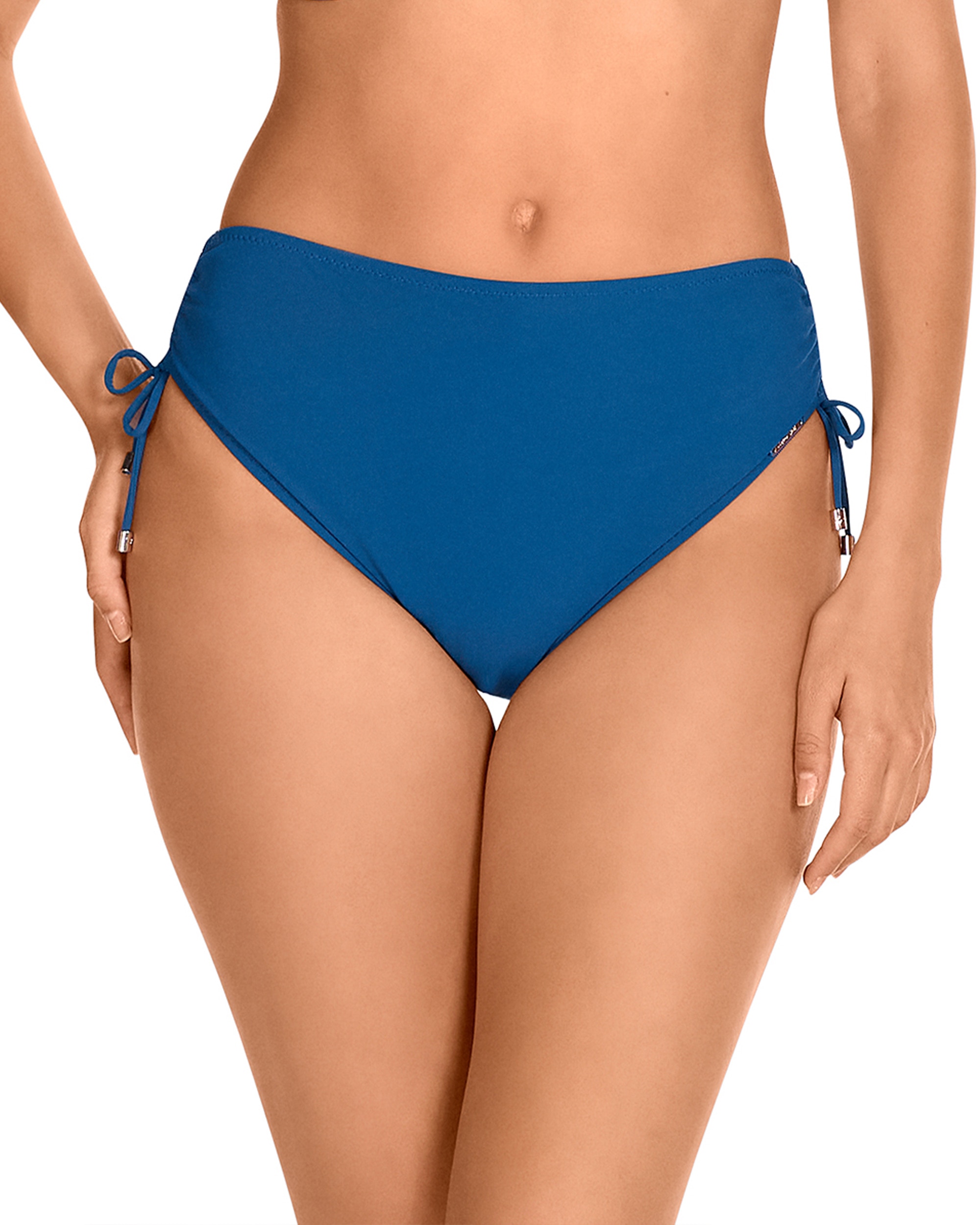 Imagem 0 de Cueca de Biquíni de Altura Média com Laços Laterais e Estampado Liso em Azul