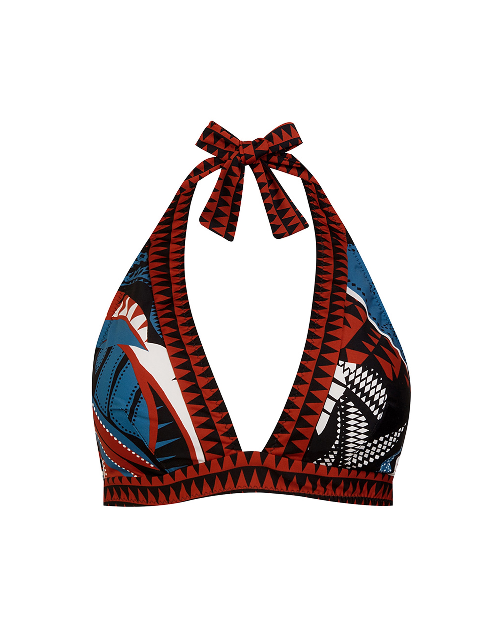 Top de Biquíni Triângulo com Alças Fixas e Estampado Combinado Multicolor-3