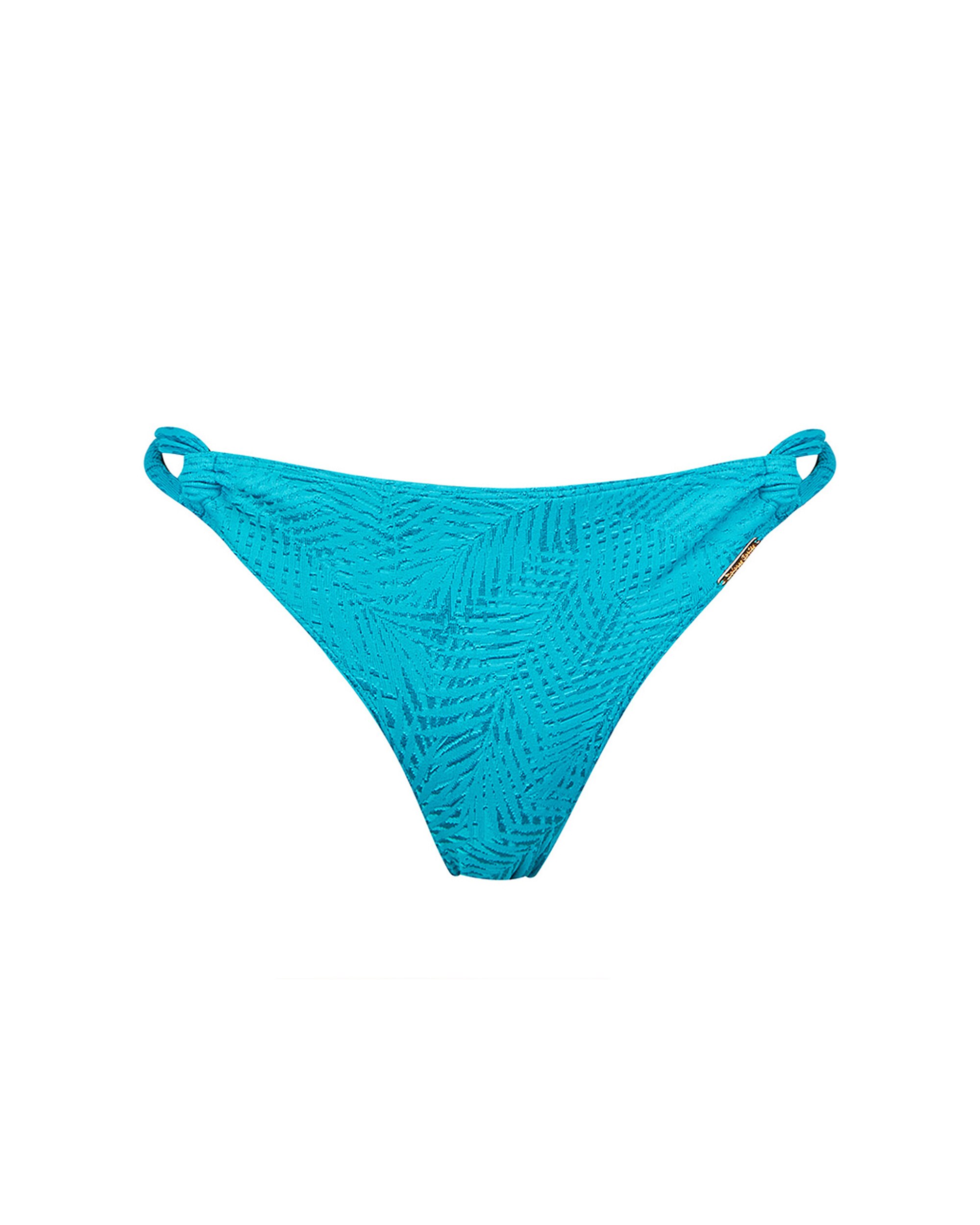 Cueca de Biquíni com Abertura Lateral e Estampado com Textura em Azul Azul-turquesa-3