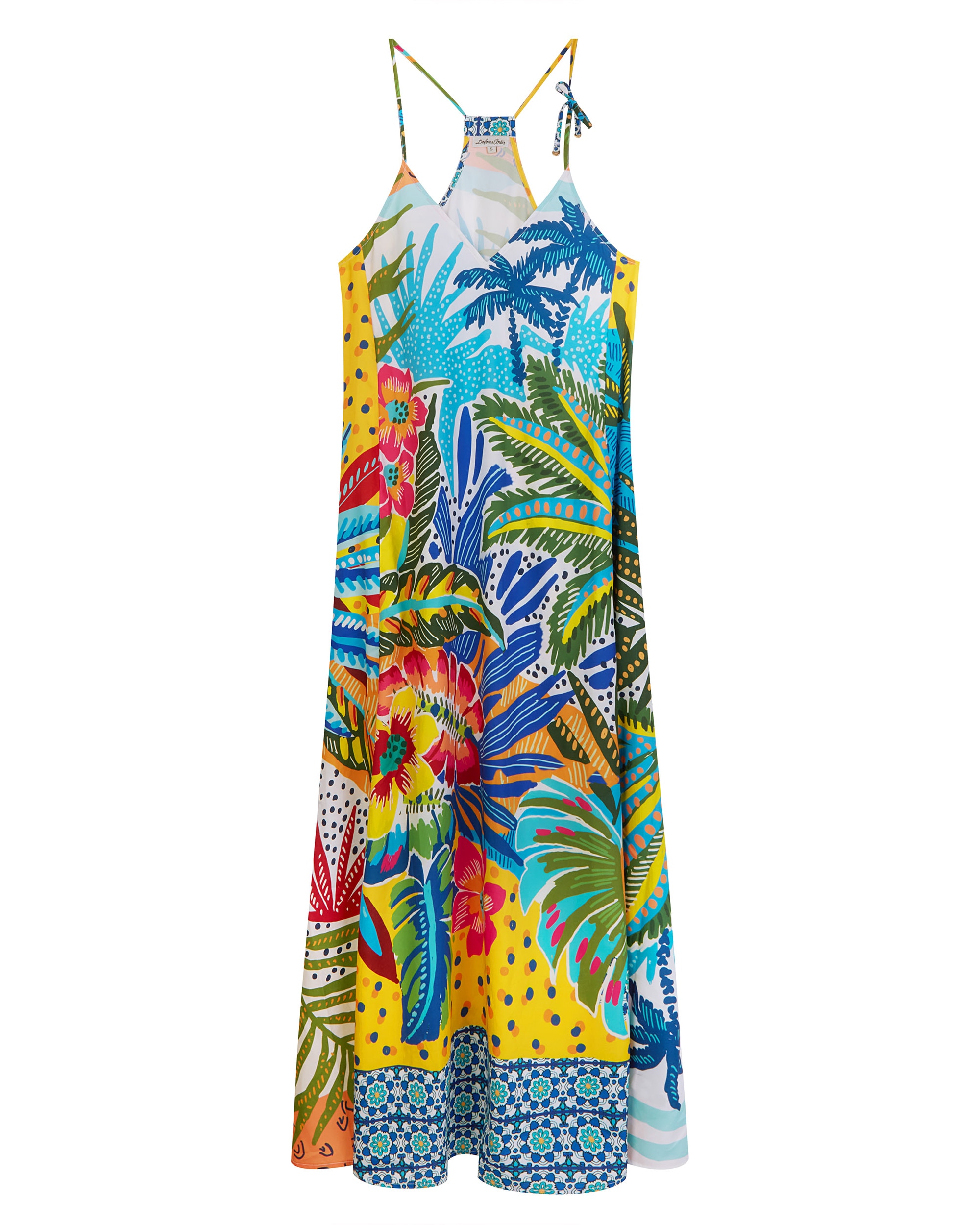Vestido Comprido de Alças e Estampado Tropical Multicolor-3