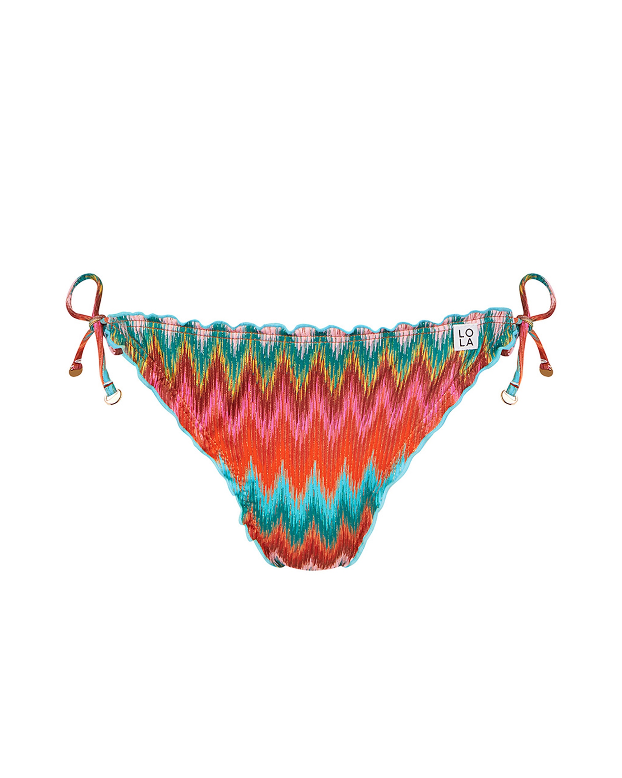 Gola de Biquíni Atada com Laço nas Laterais e Estampado Multicolor com Lurex Multicolor-3