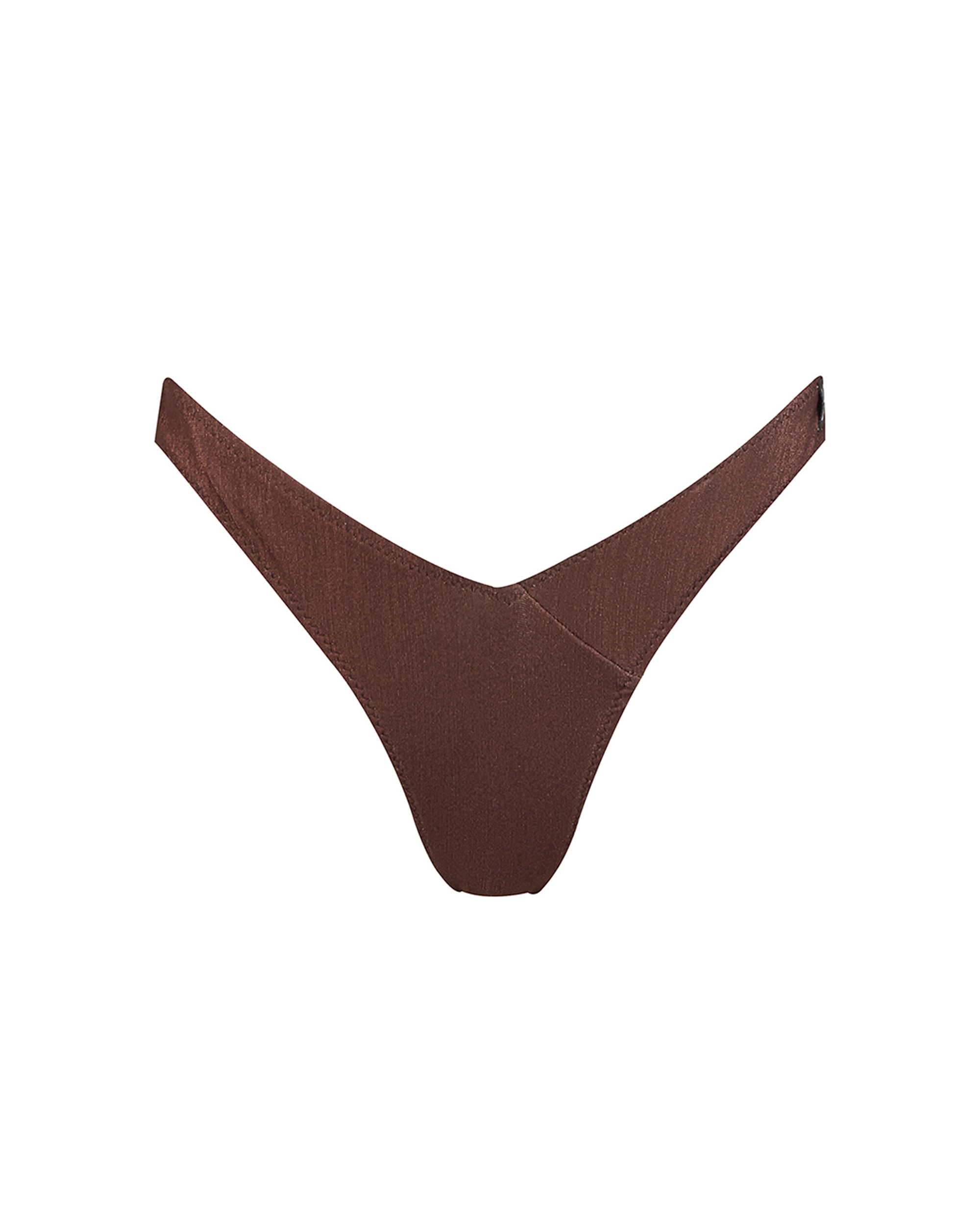 Gola de Bikini de Corte Gaivota e Tecido com Lurex Castanho-escuro-3