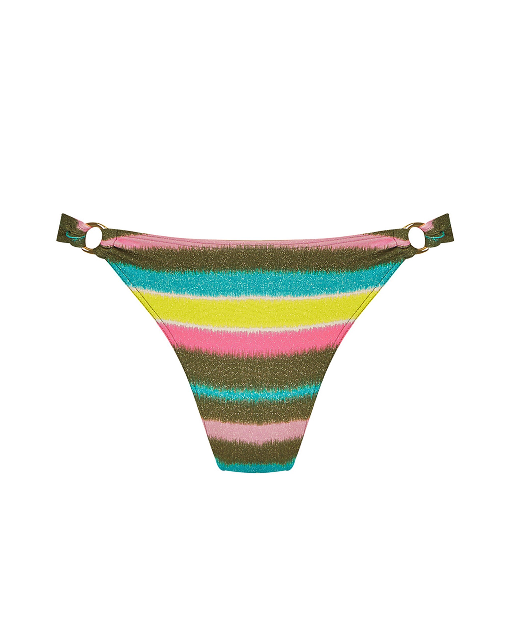 Gola de Biquíni de Altura Média e Estampada com Lurex Multicolor-3