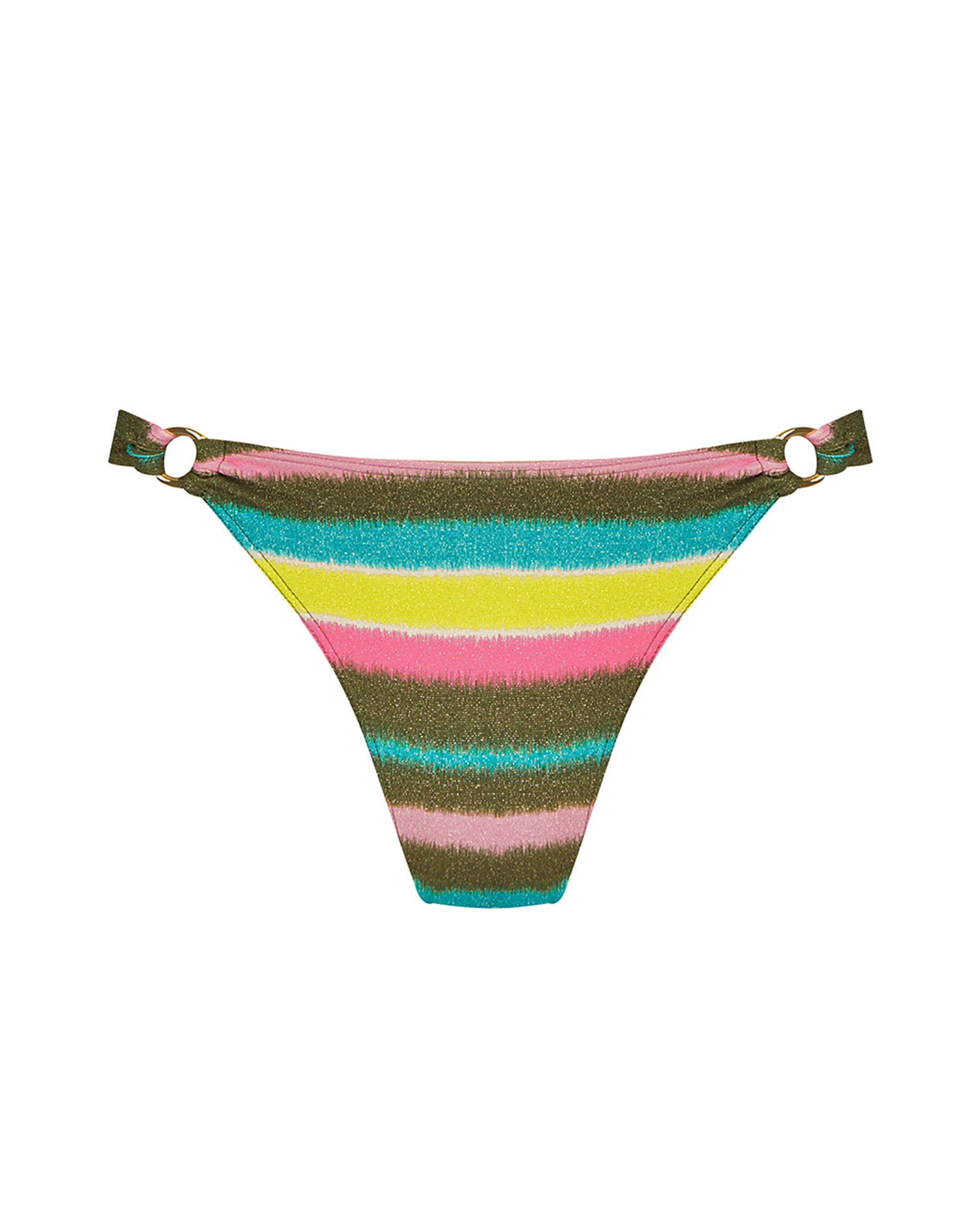 Gola de Biquíni de Altura Média e Estampada com Lurex Multicolor-3