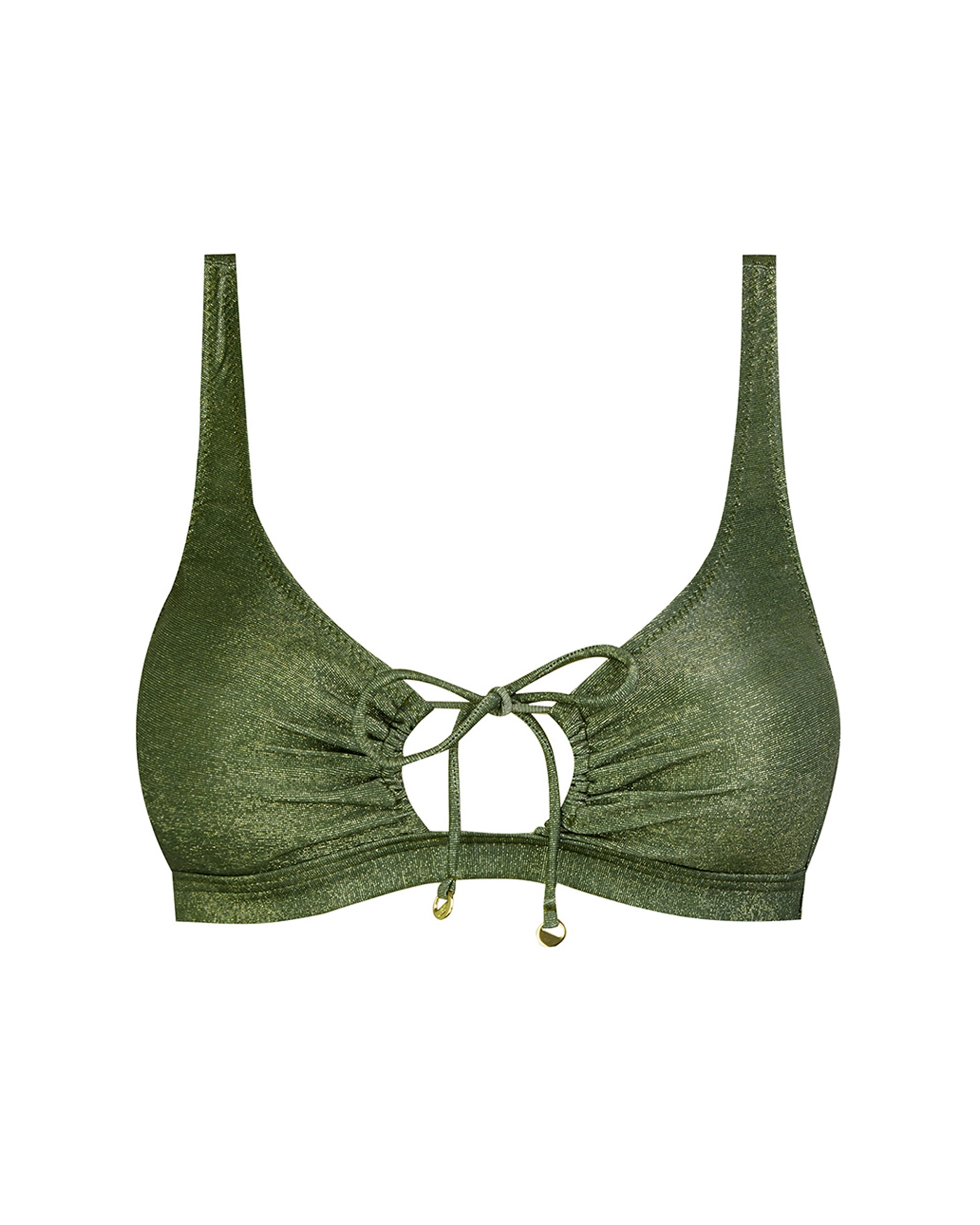 Top de Biquíni de Alças e Estampado com Lurex Verde-3