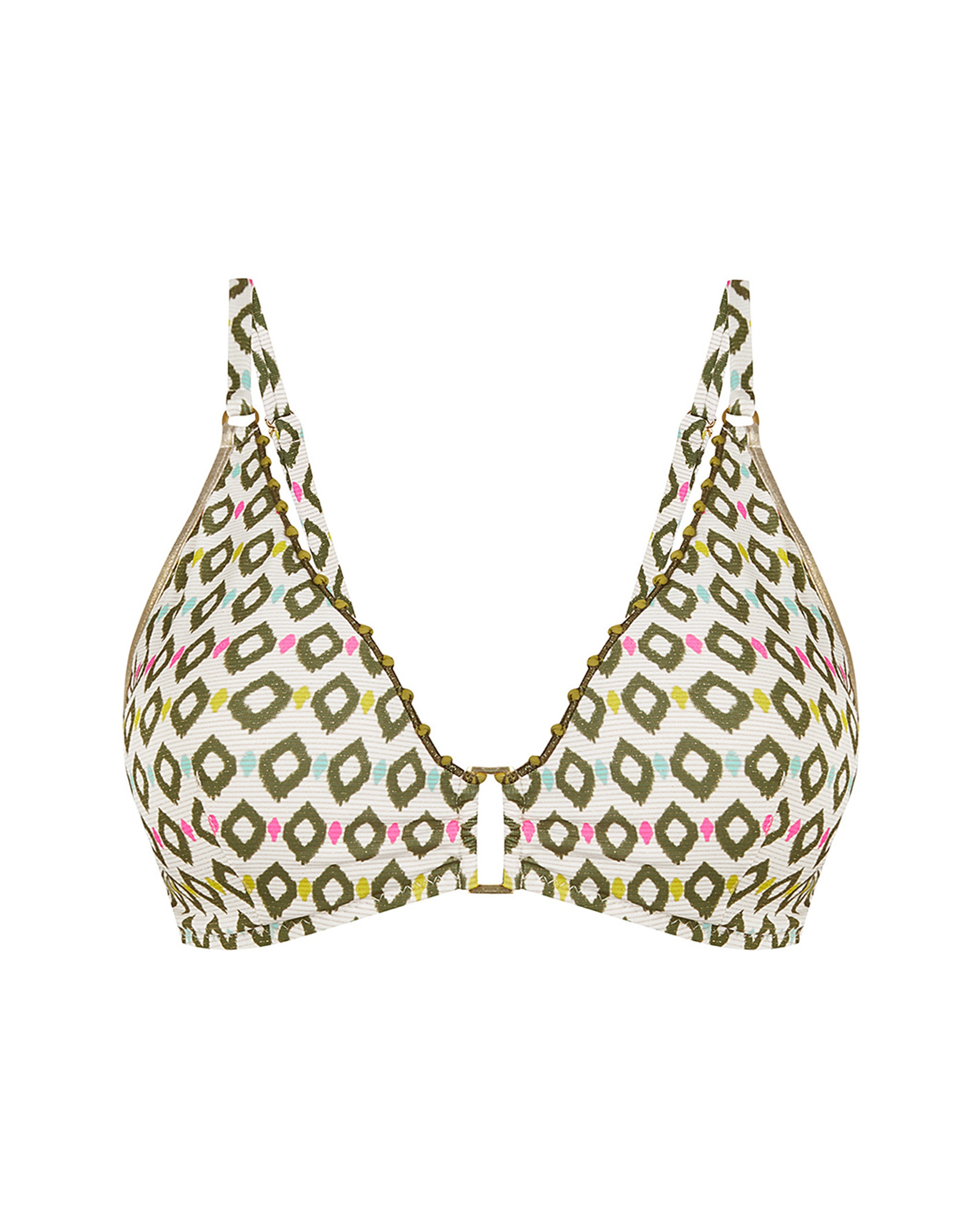 Top de Biquíni de Capacidade com Alças Reguláveis e Estampado com Lurex Multicolor-3