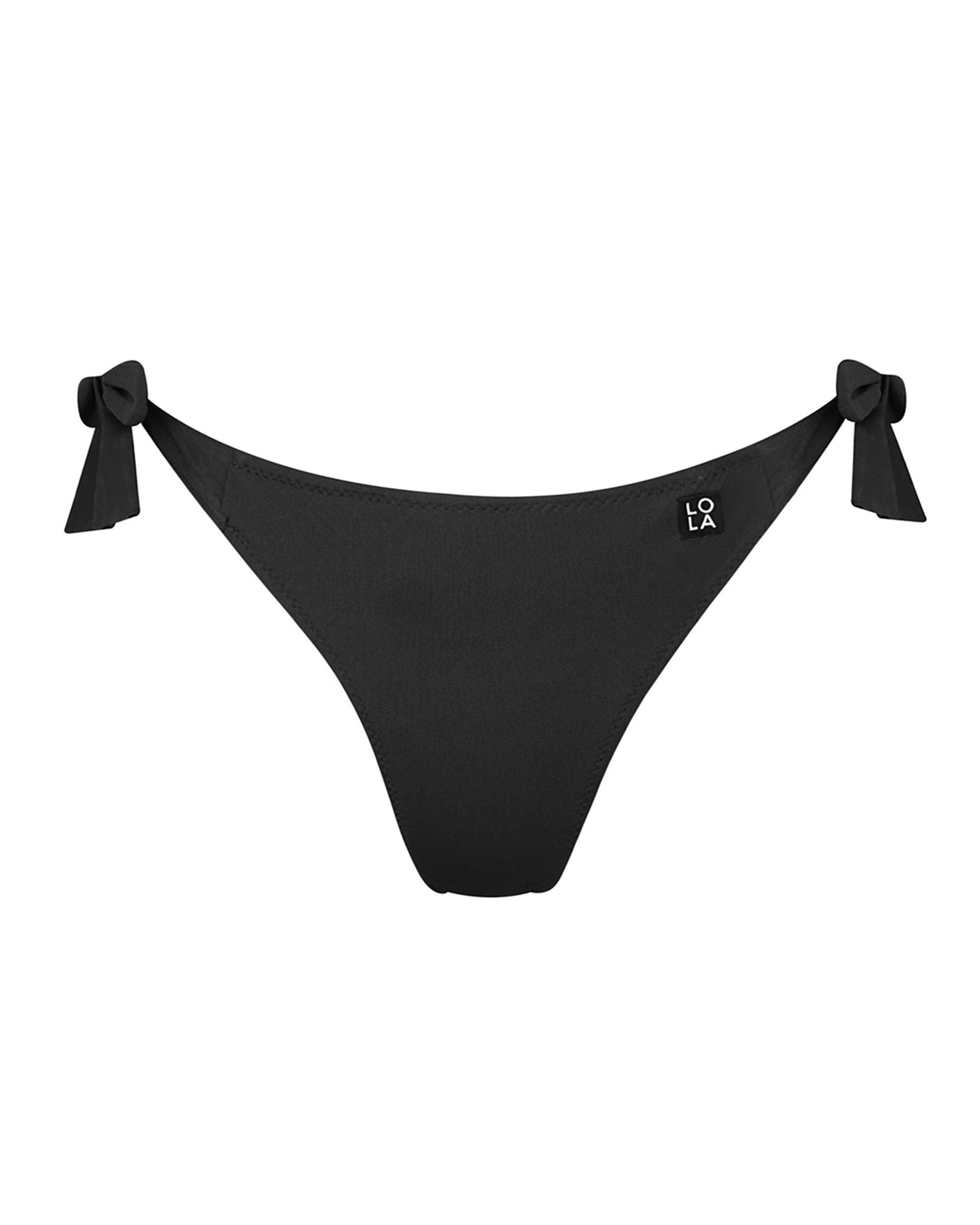 Gola de Biquíni Atada Aos Lados em Preto Preto-3