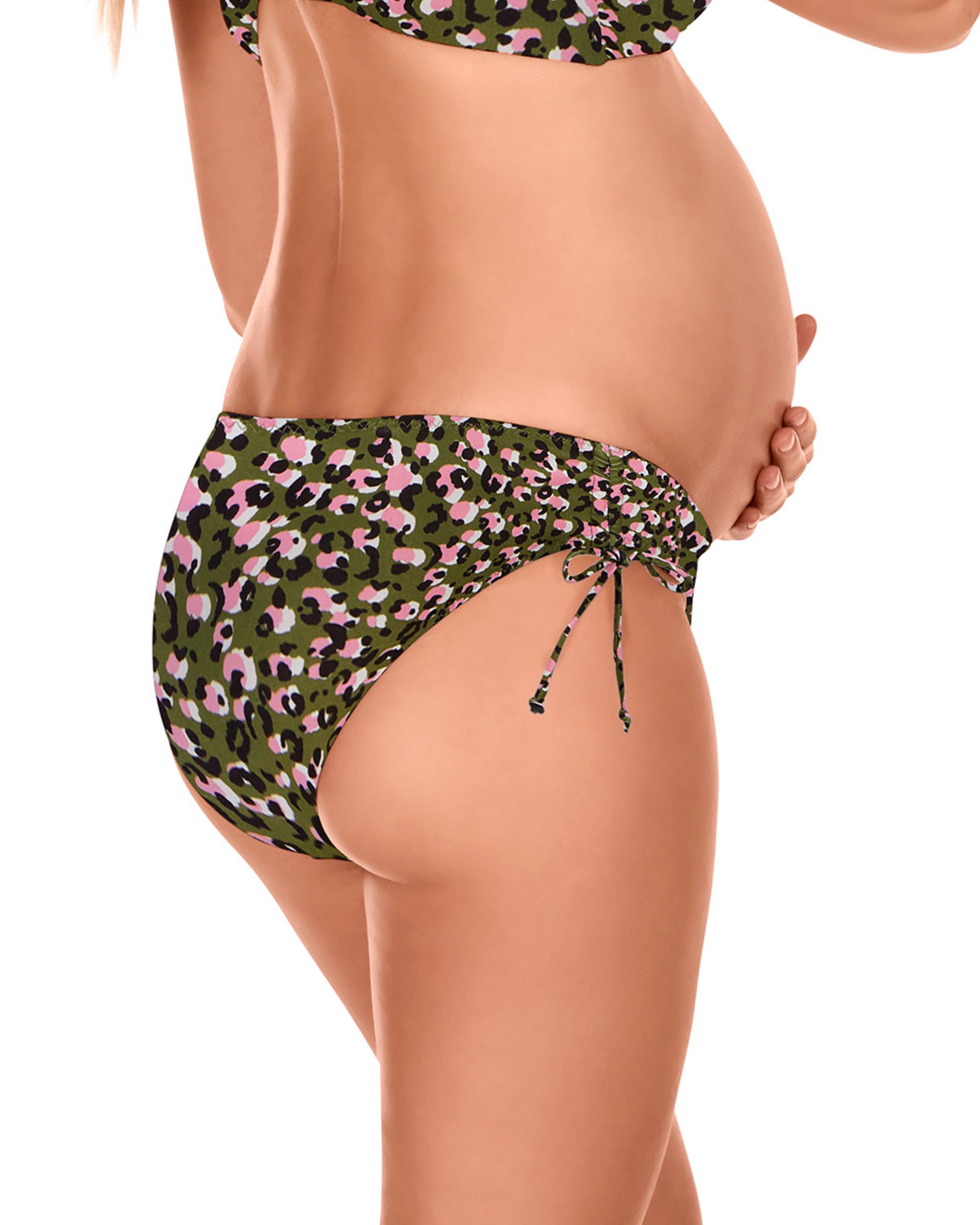Braga Pré-mamã de Altura Média com Laços Ajustáveis e Estampado Animal Print Multicolor-2