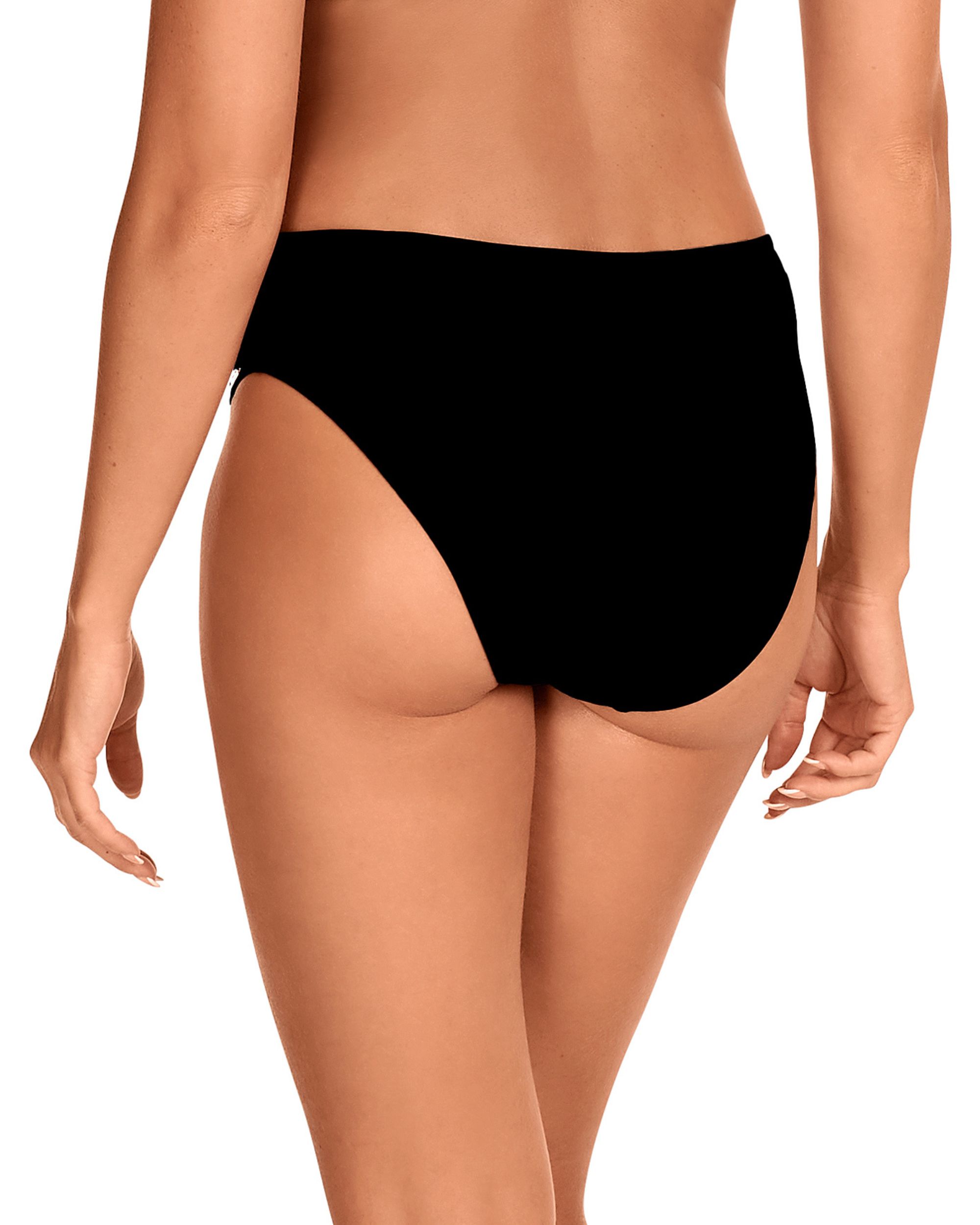 Braga Pré-mamã de Cintura Alta com Estampado Liso em Preto Multicolor-2