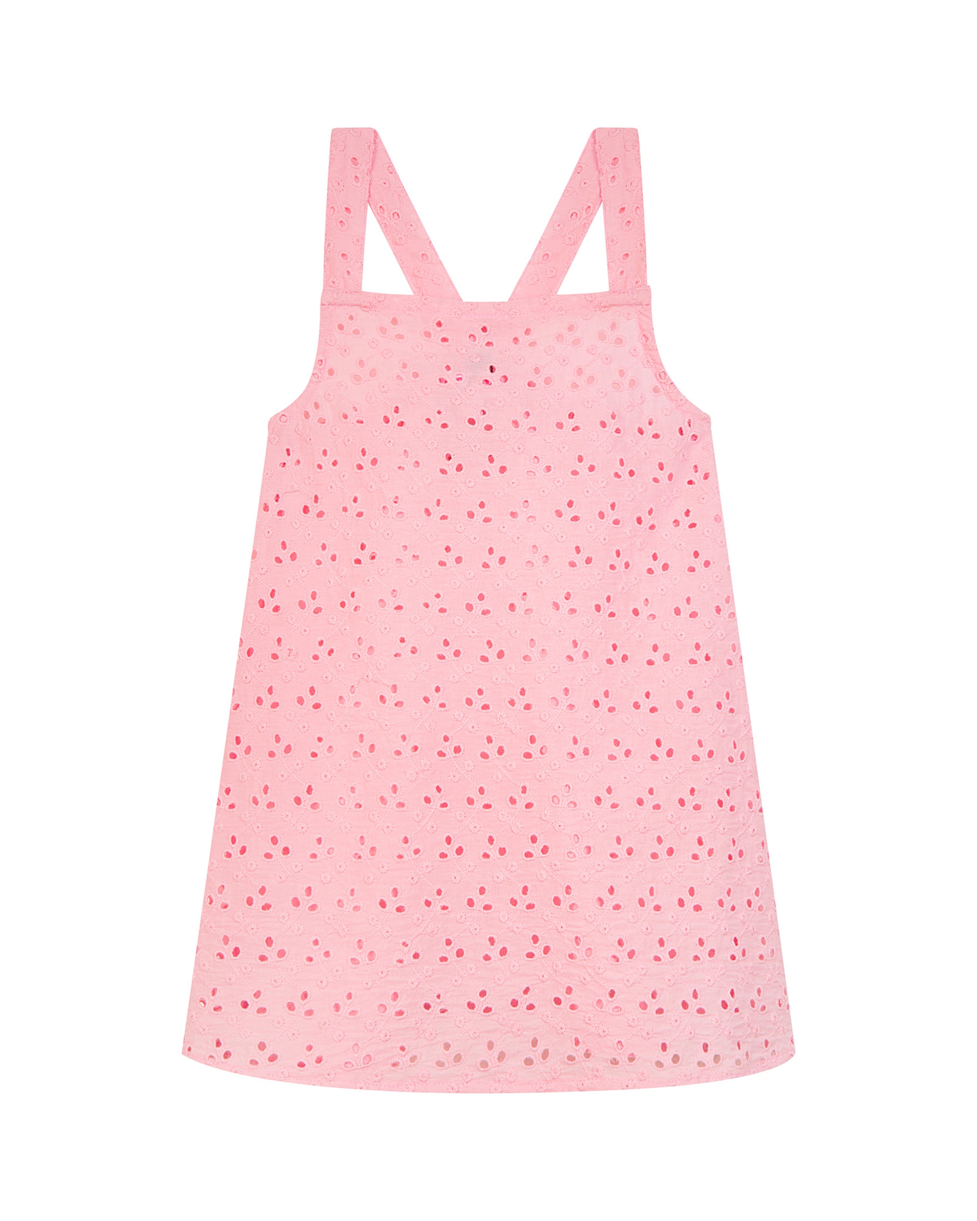 Imagem 0 de Vestido Curto com Tecido Perfurado em Rosa