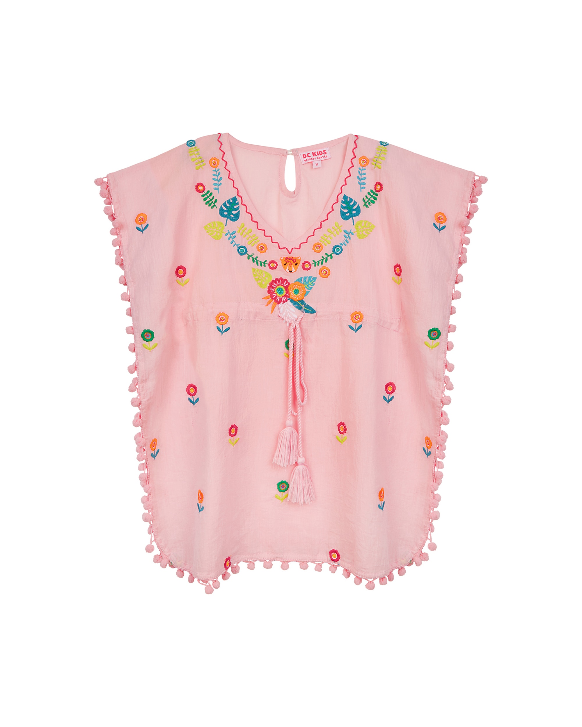 Imagem 0 de Acessório de Banho Infantil Curto em Rosa com Bordados e Cintura Franzida