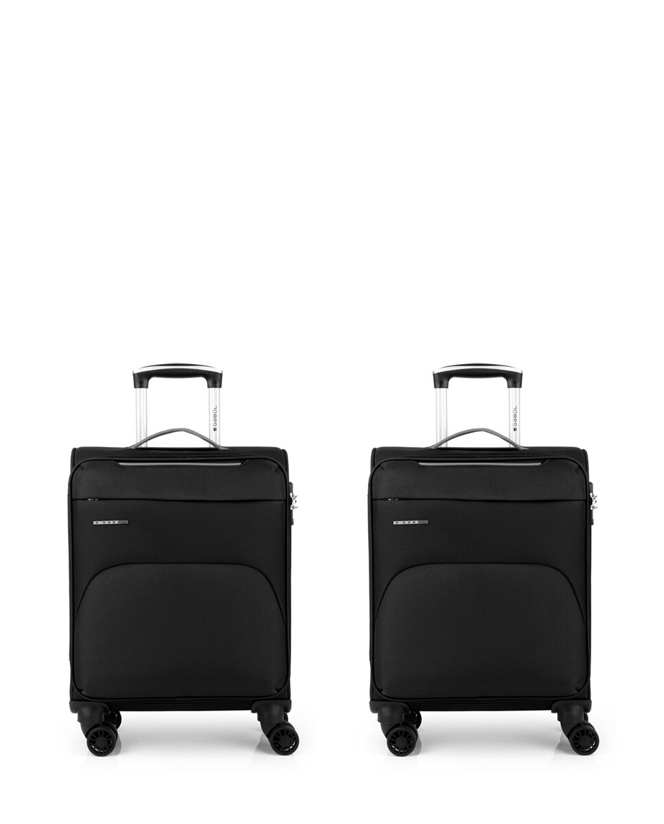 Conjunto de Malas de Cabine Zambia Macias com Capacidade de 62 L Preto-1