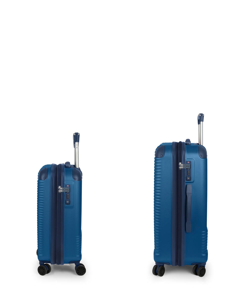 Conjunto de Malas (cabine e Média) Expansíveis Balance Xp Rígidas com Capacidade Até 108 L Azul-2