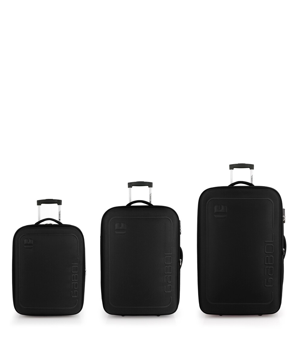 Conjunto de Malas (cabine, Média e Grande) Expansíveis Orbit Macias com Capacidade de 202 L Preto-1