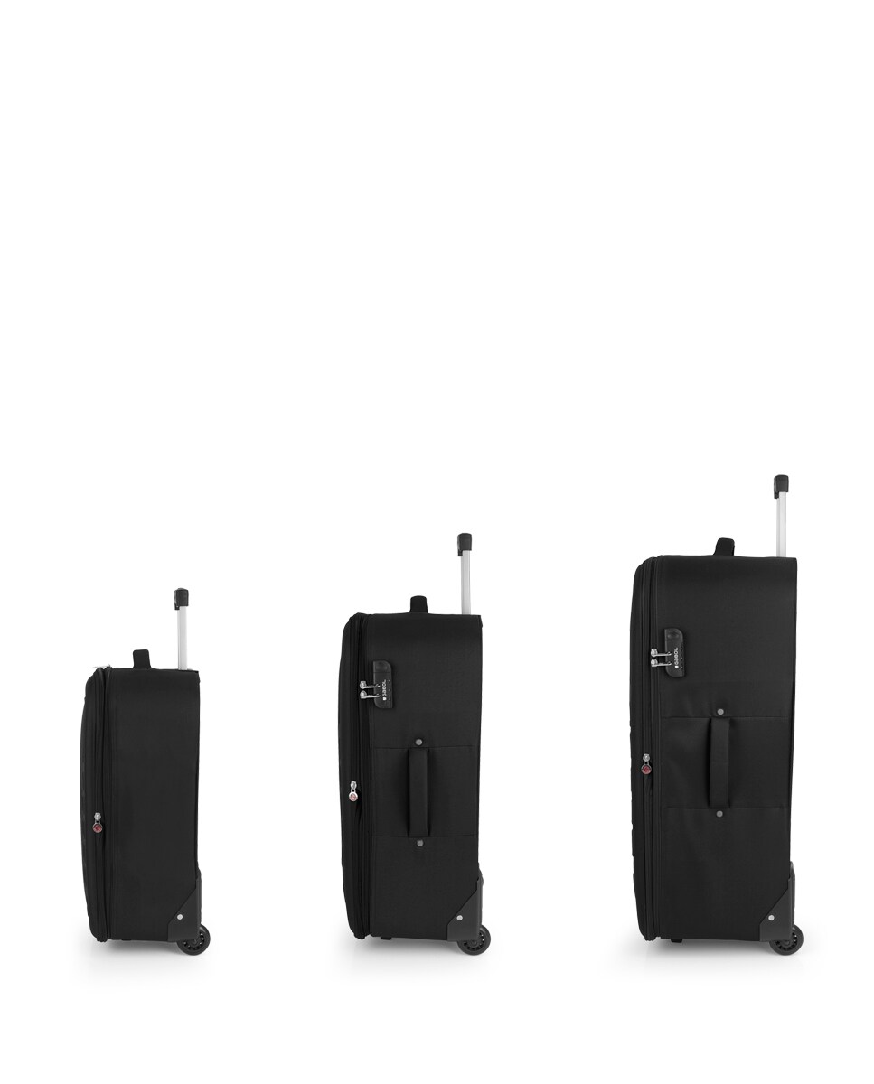 Conjunto de Malas (cabine, Média e Grande) Expansíveis Orbit Macias com Capacidade de 202 L Preto-2