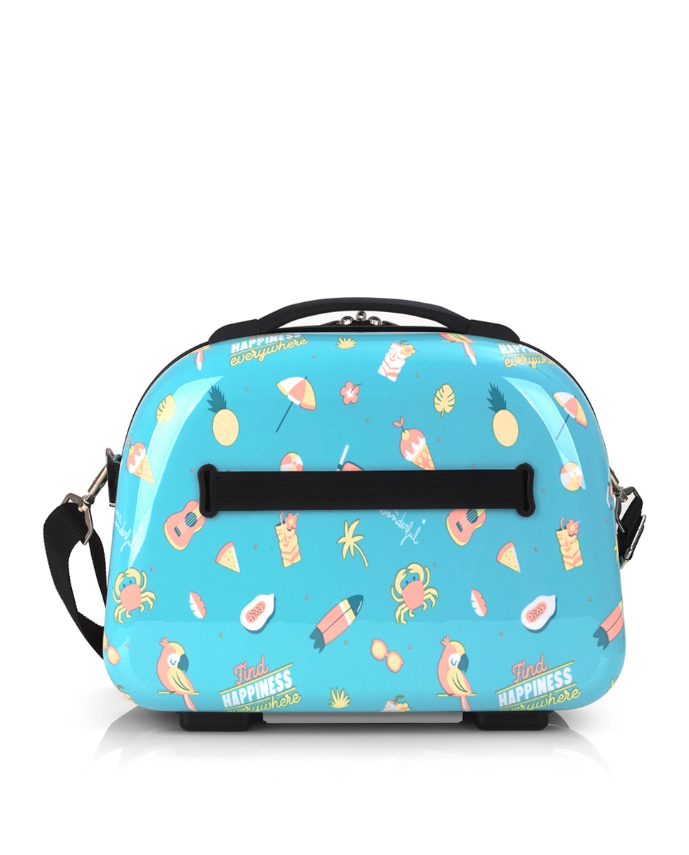 Necessaire Infantil Happy Rígido com Capacidade de 14 L Azul-claro-3