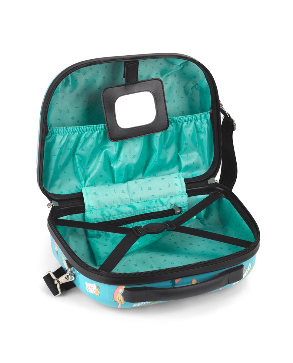 Necessaire Infantil Happy Rígido com Capacidade de 14 L Azul-claro-4