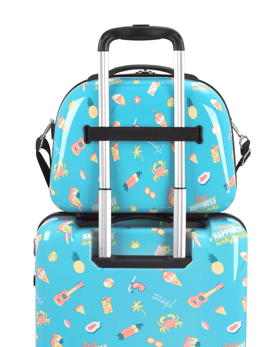 Necessaire Infantil Happy Rígido com Capacidade de 14 L Azul-claro-5
