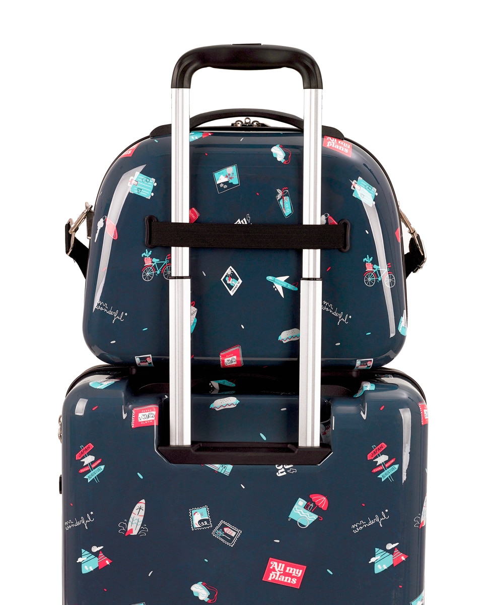 Necessaire Infantil Plans Rígido com Capacidade de 14 L Azul-marinho-5