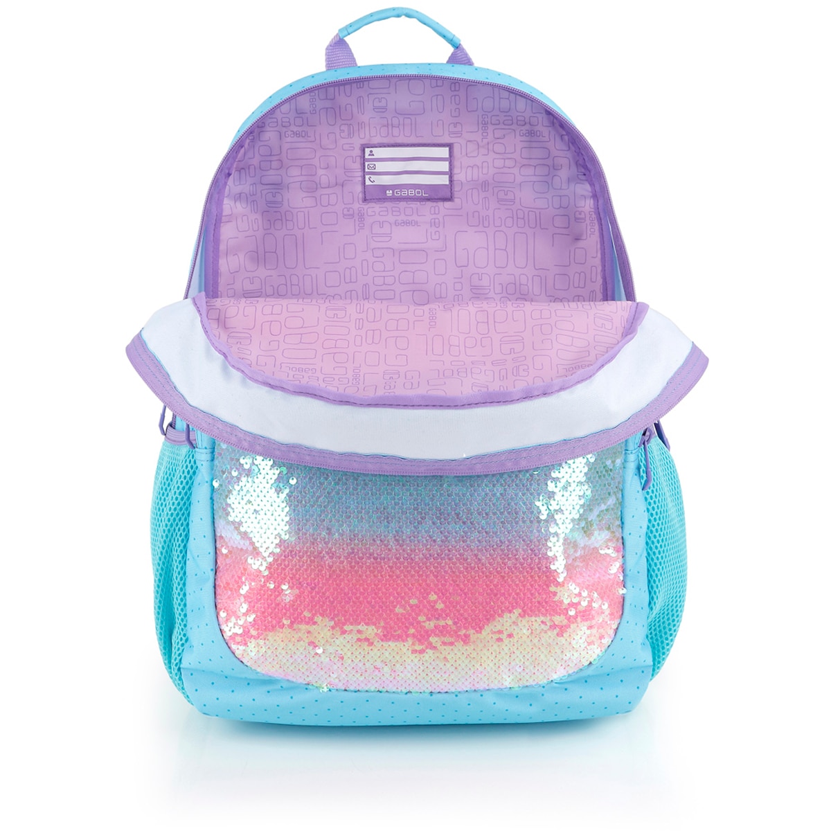 Mochila Gabol Fantasy com Lantejoulas e Resistente À Água Azul-celeste-3