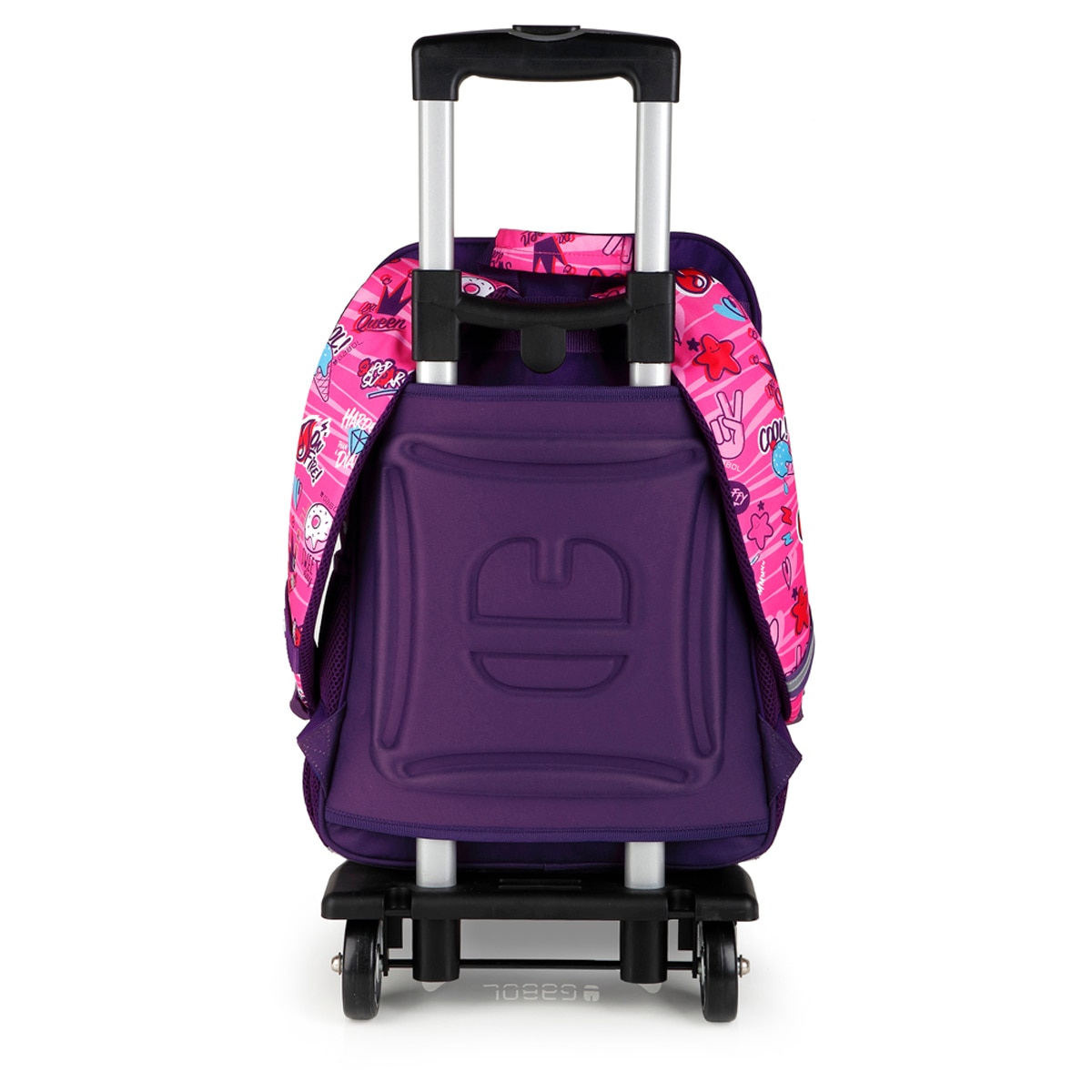 Mochila Adaptável a Carrinho Gabol Sticker com Desenhos e Resistente À Água Fúcsia-4