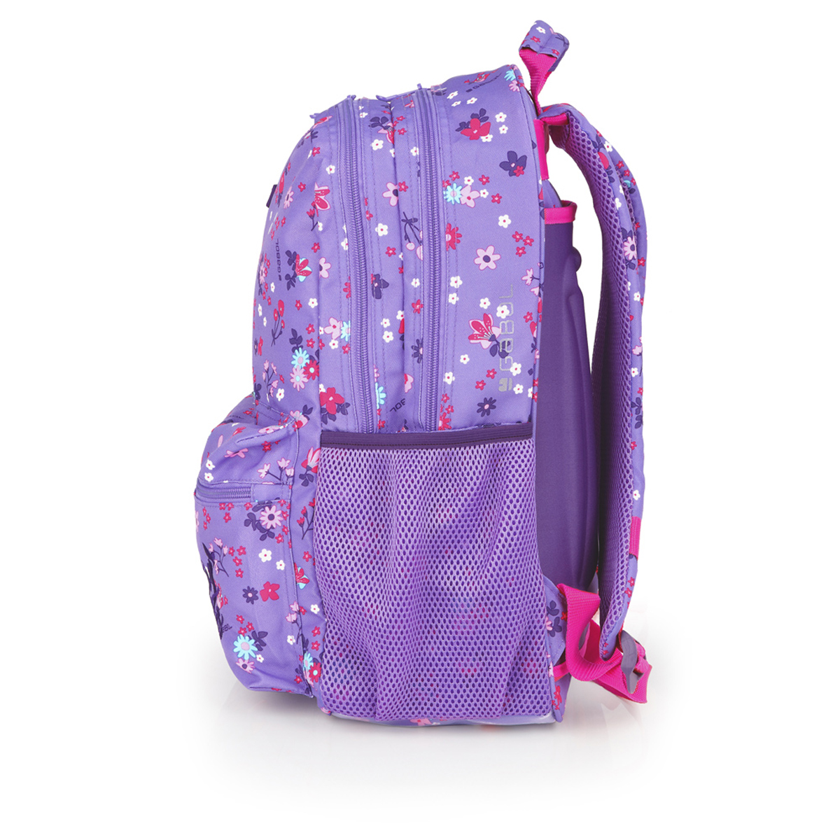 Mochila Adaptável a Carro Gabol Violet com Flores e Resistente À Água Lilás-2