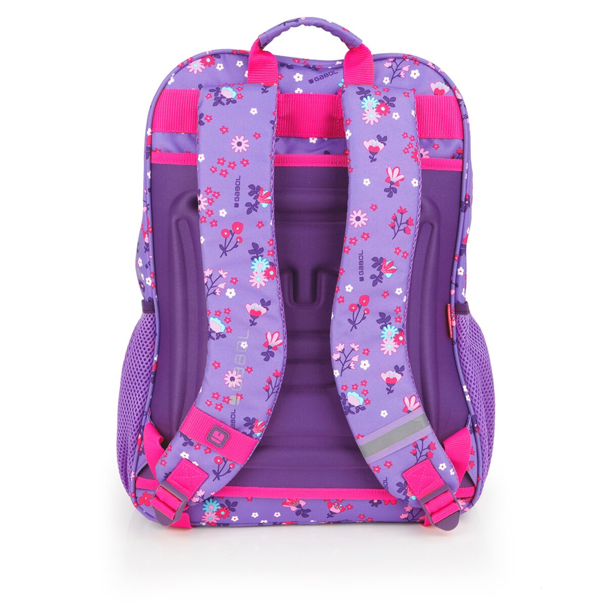 Mochila Adaptável a Carro Gabol Violet com Flores e Resistente À Água Lilás-3