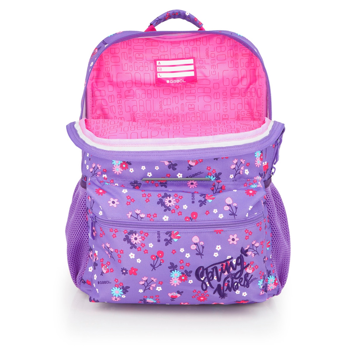 Mochila Adaptável a Carro Gabol Violet com Flores e Resistente À Água Lilás-4