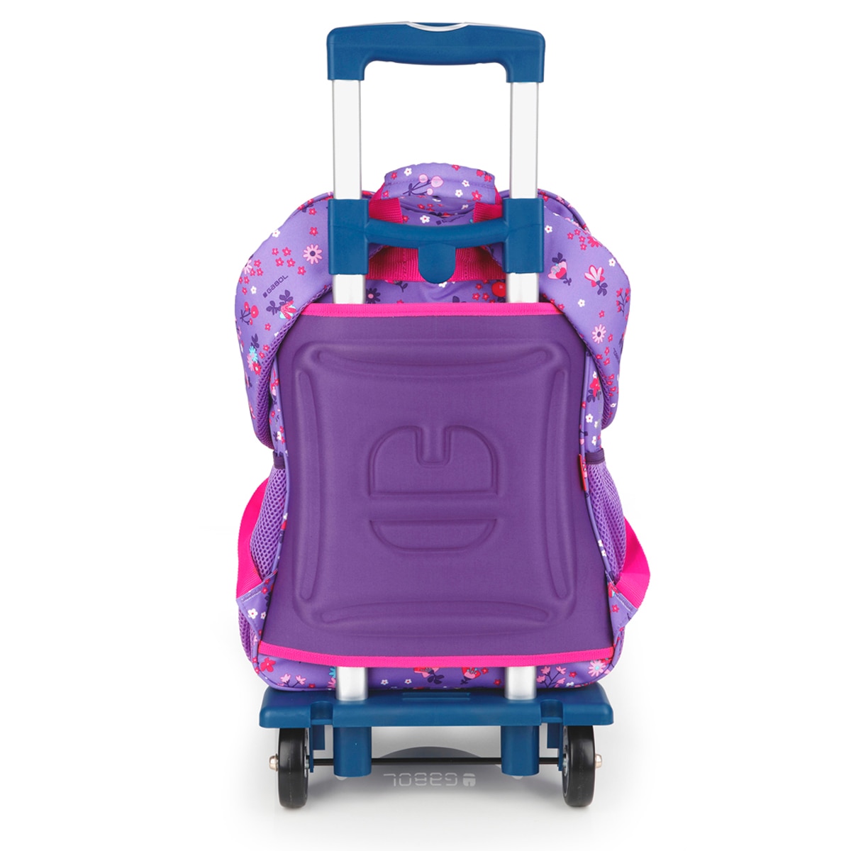 Mochila Adaptável a Carro Gabol Violet com Flores e Resistente À Água Lilás-5