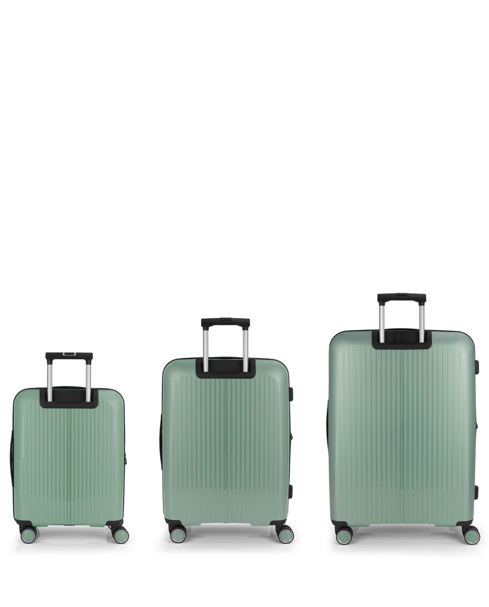 Conjunto de Malas (cabine, Média e Grande) Expansíveis Brooklyn Rígidas com Capacidade Até 221 L Verde-3