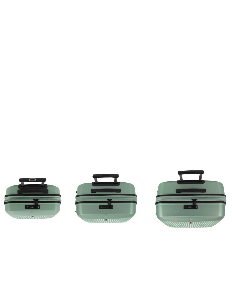 Conjunto de Malas (cabine, Média e Grande) Expansíveis Brooklyn Rígidas com Capacidade Até 221 L Verde-4