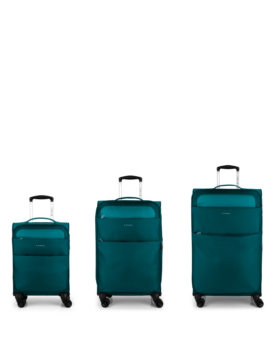 Conjunto de Malas (cabine, Média e Grande) Cloud Macias com Capacidade de 210 L Verde-azulado-1